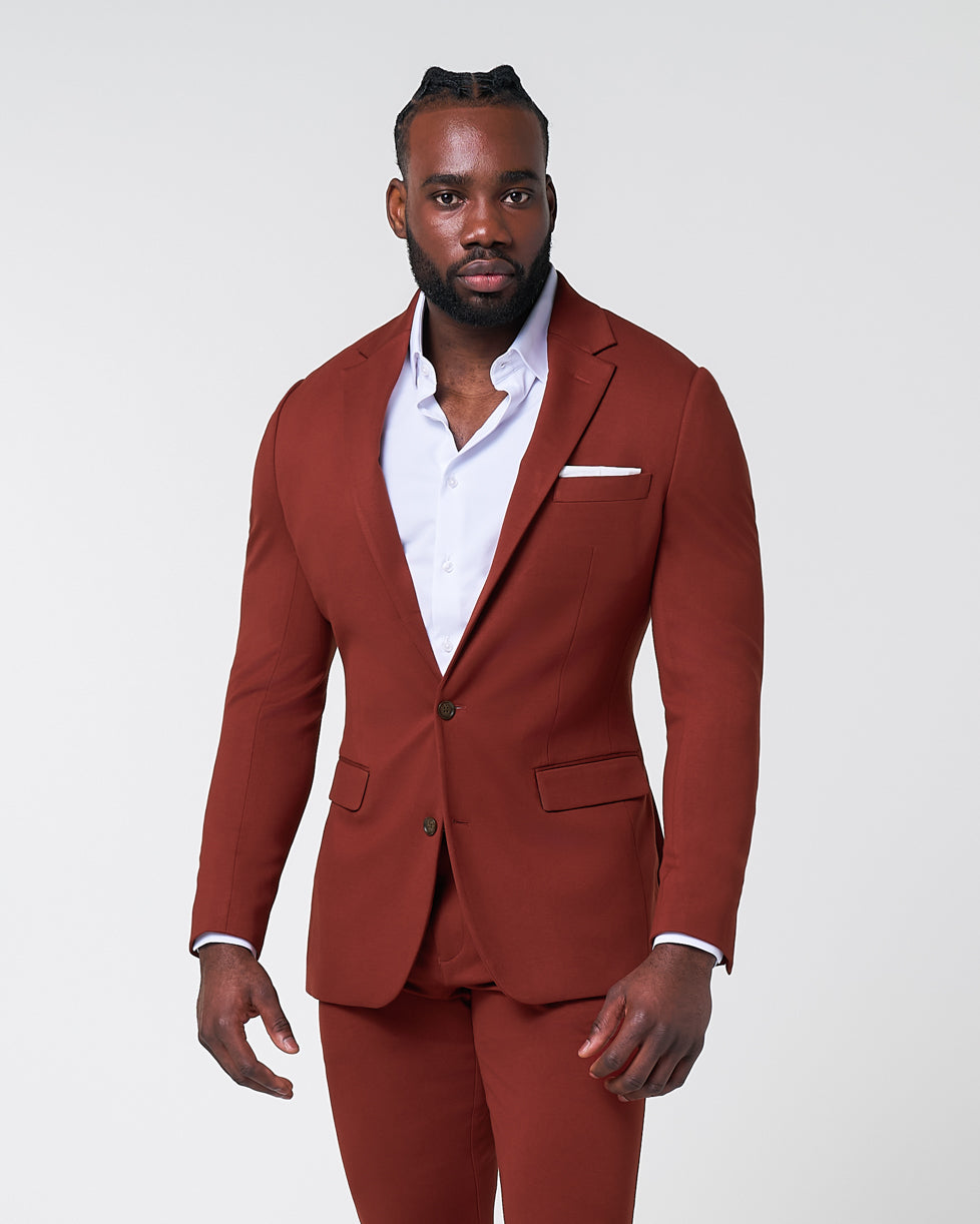 Athletic Fit Stretch Blazer - Solid Brick