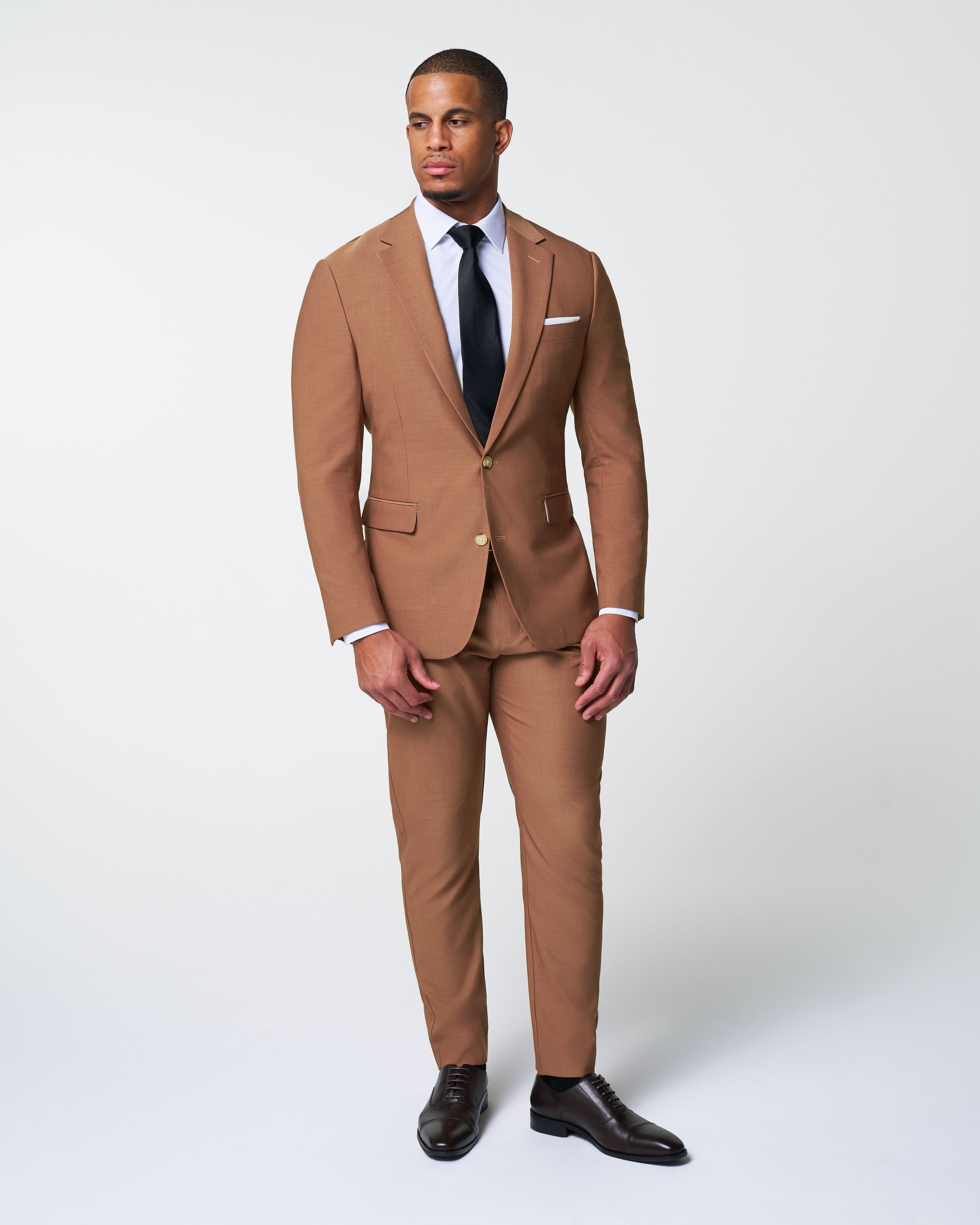 Athletic Fit Stretch Suit - Heathered Copper