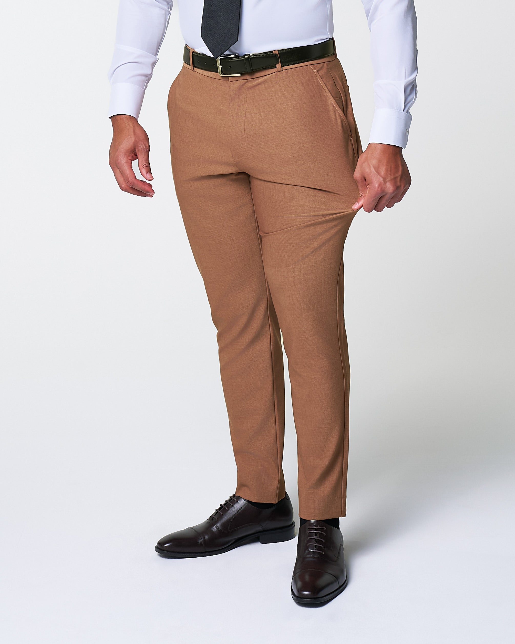 Athletic Fit Stretch Suit - Heathered Copper