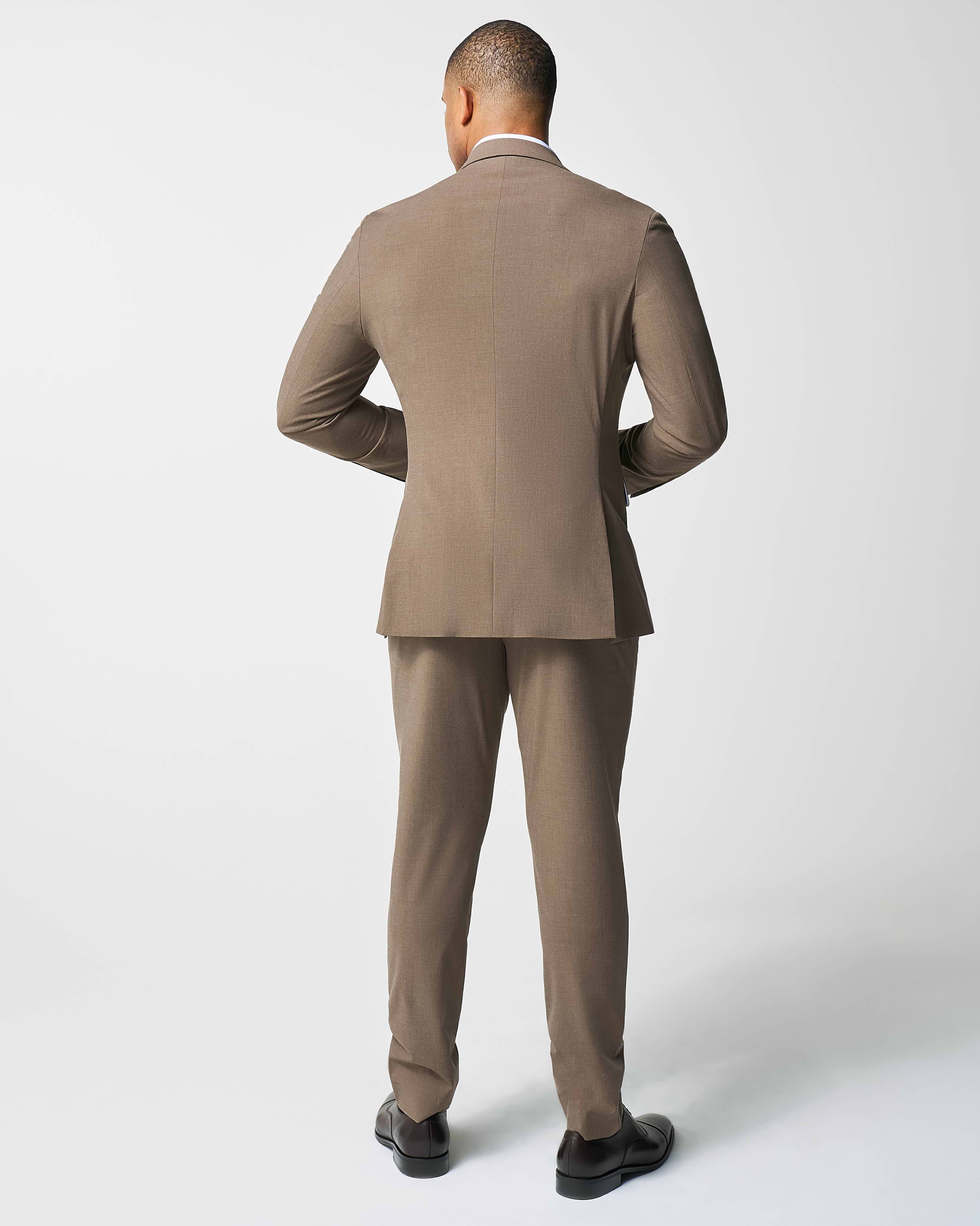 Athletic Fit Stretch Suit - Lightweight Heathered Latte