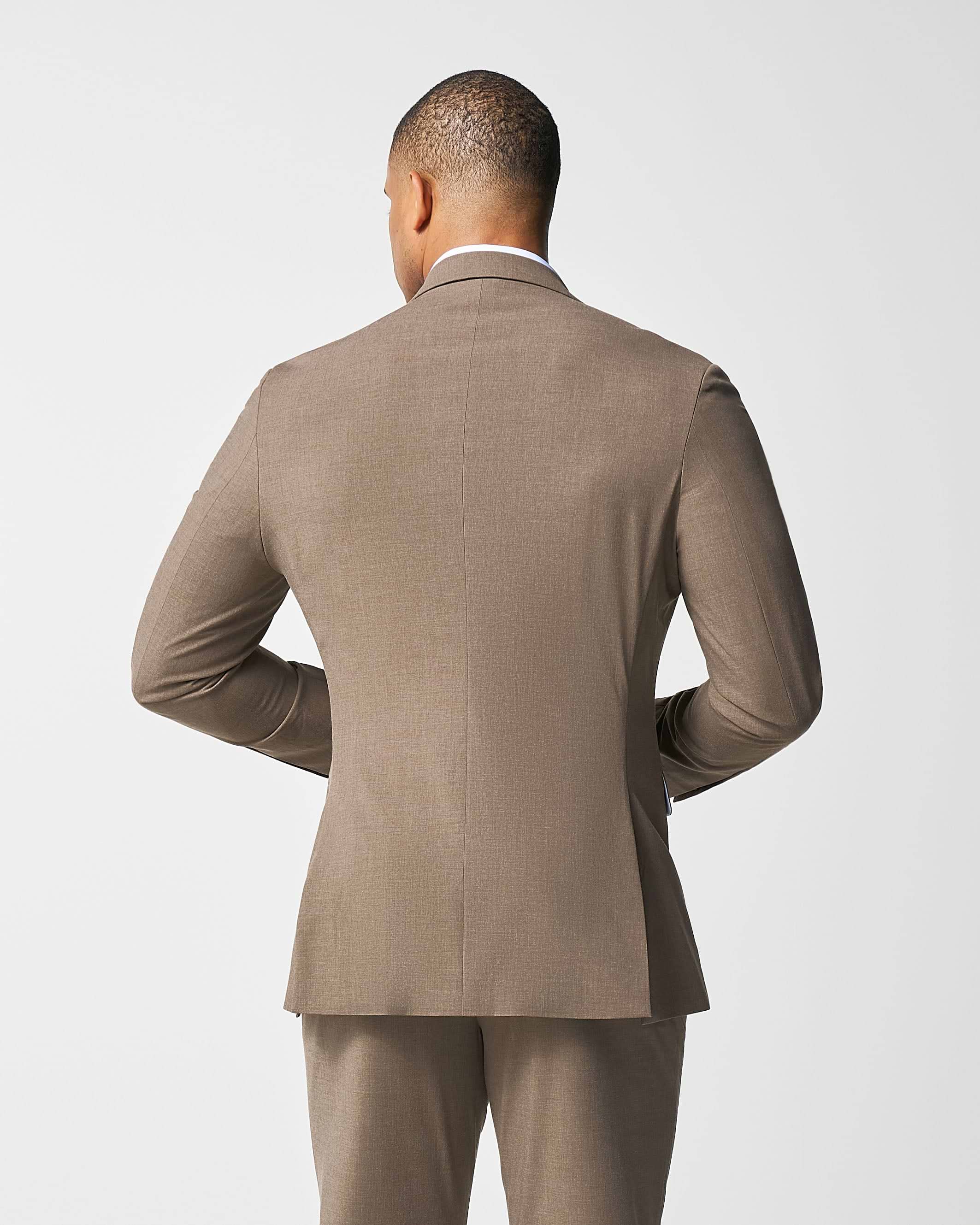 Athletic Fit Stretch Blazer - Lightweight Heathered Latte