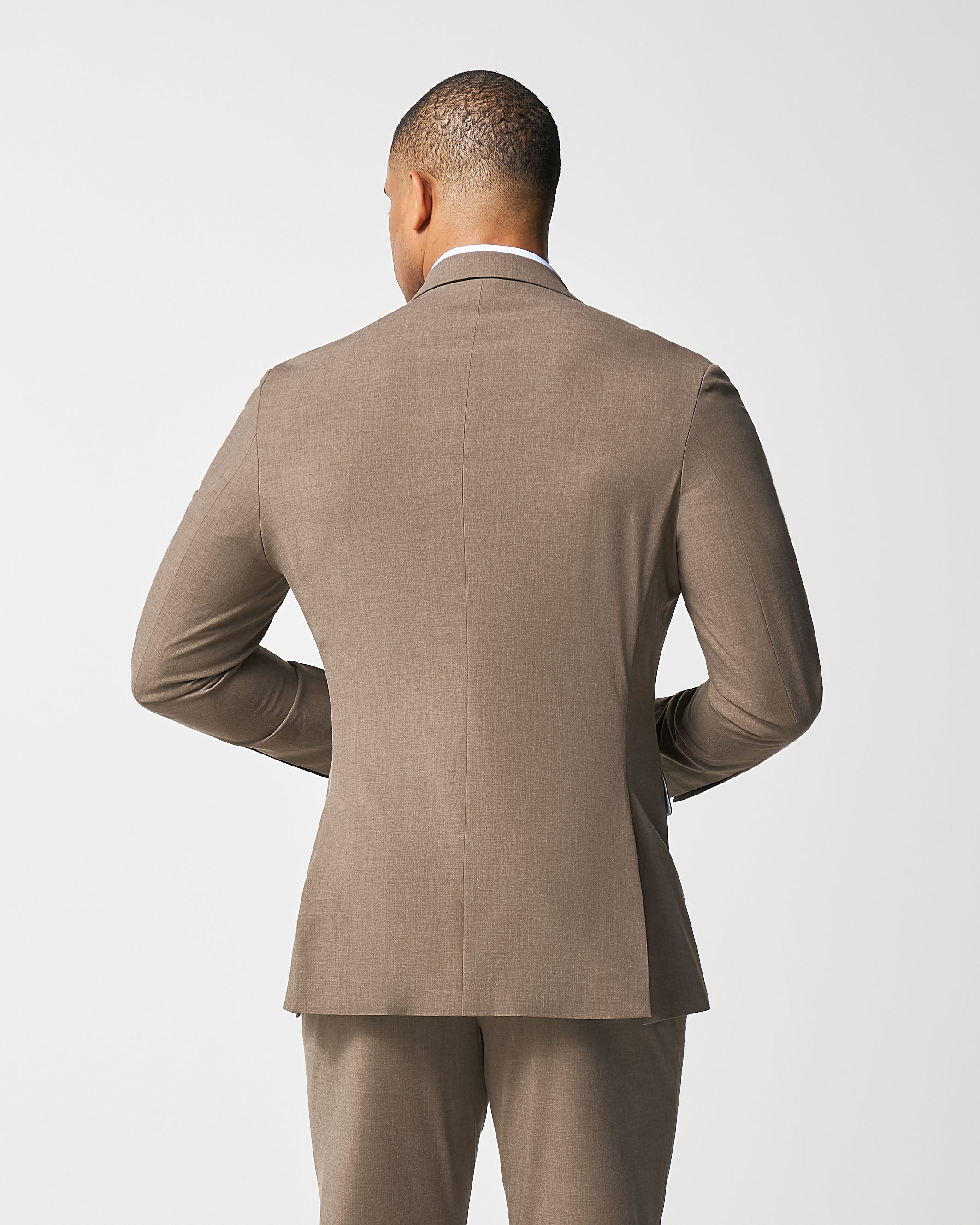 Athletic Fit Stretch Blazer - Lightweight Heathered Latte