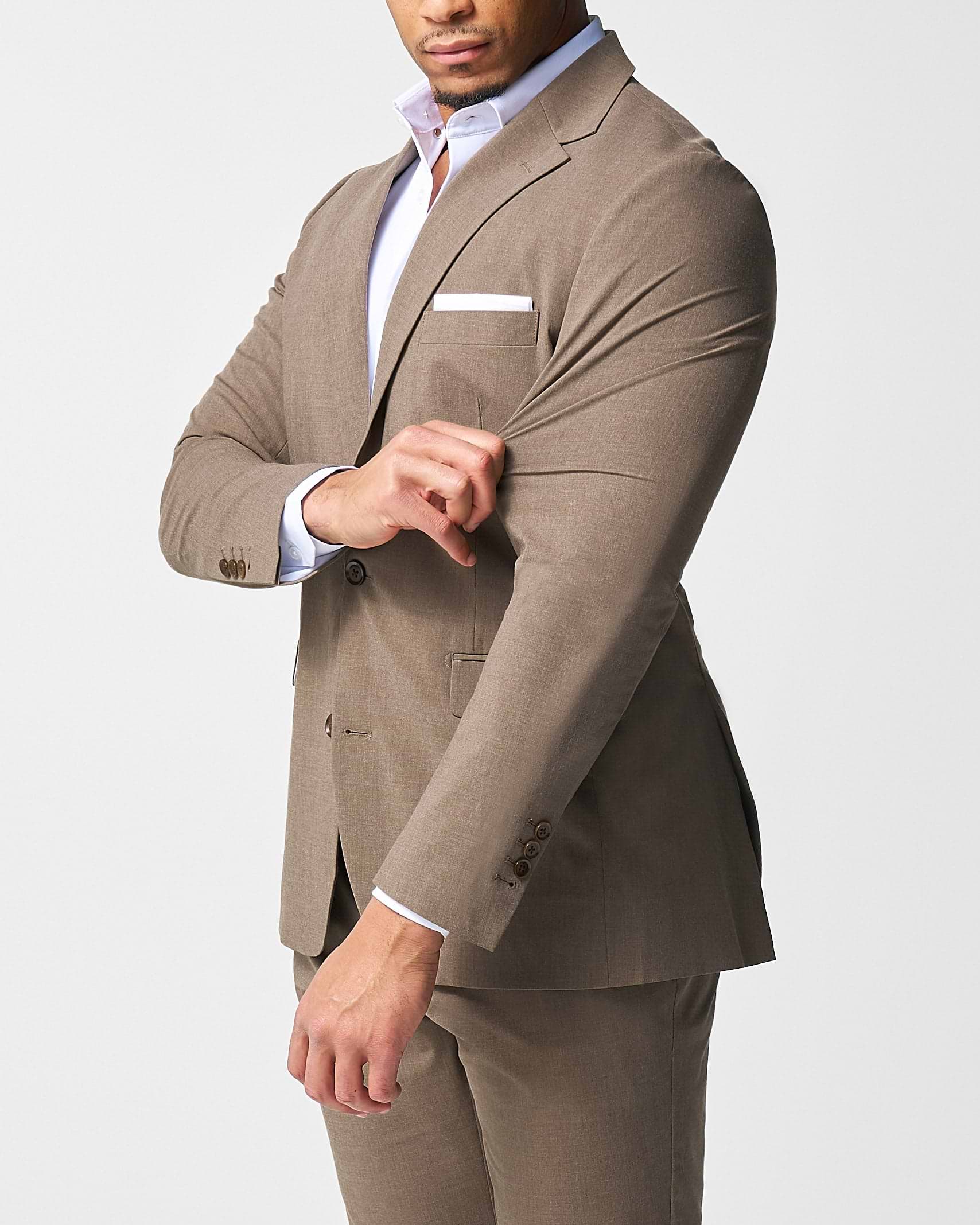 Athletic Fit Stretch Blazer - Lightweight Heathered Latte