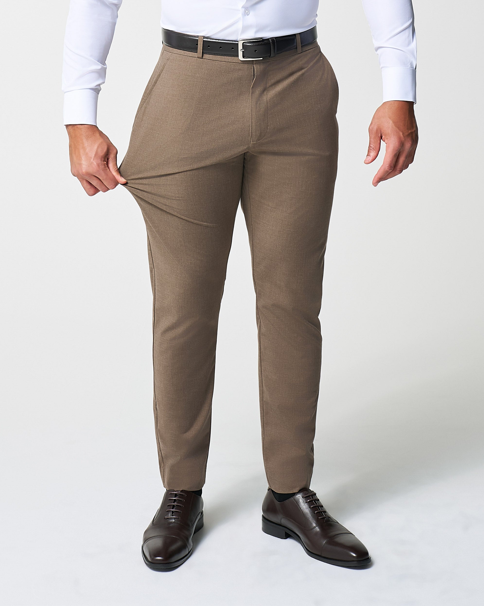 Athletic Fit Stretch Suit - Lightweight Heathered Latte