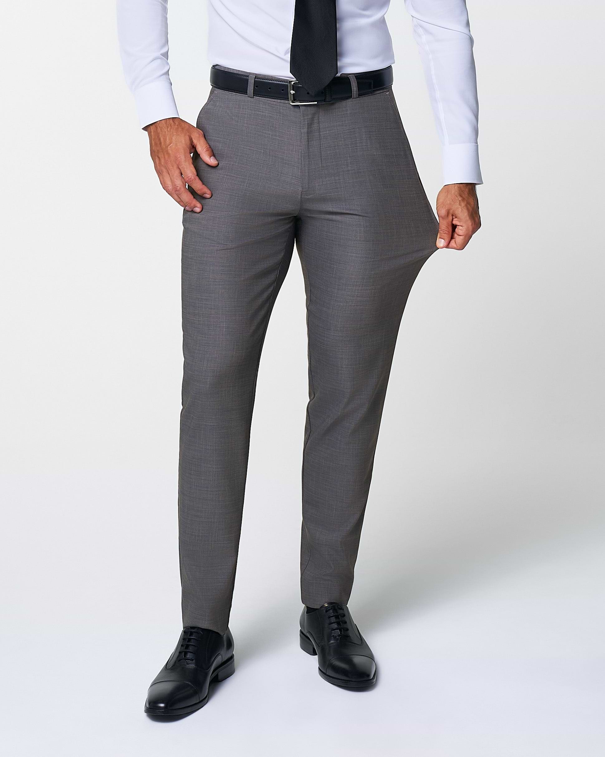 Athletic Fit Stretch Suit - Heathered Grey