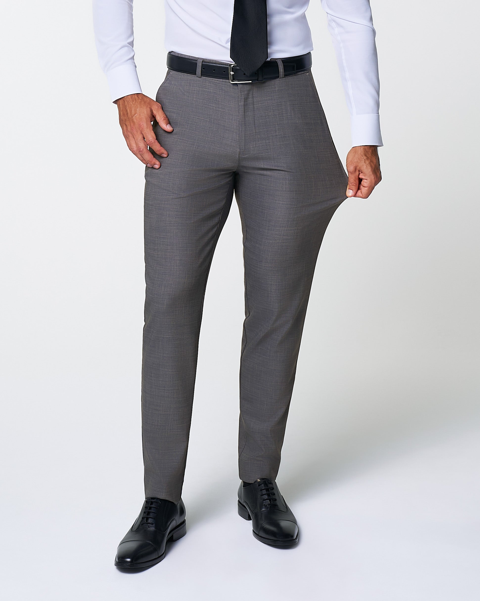 Athletic Fit Stretch Suit - Heathered Grey