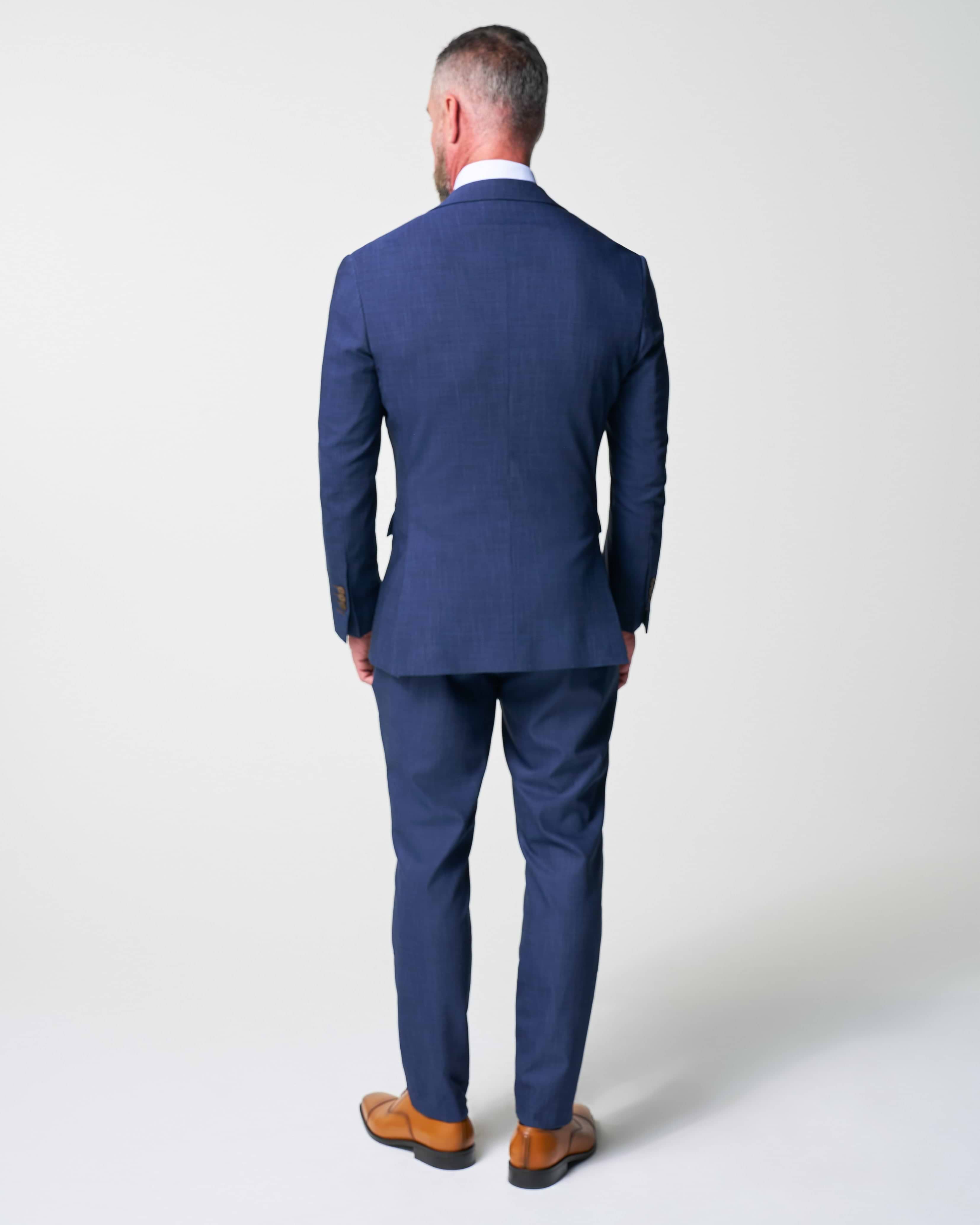 Athletic Fit Stretch Suit - Heathered Navy
