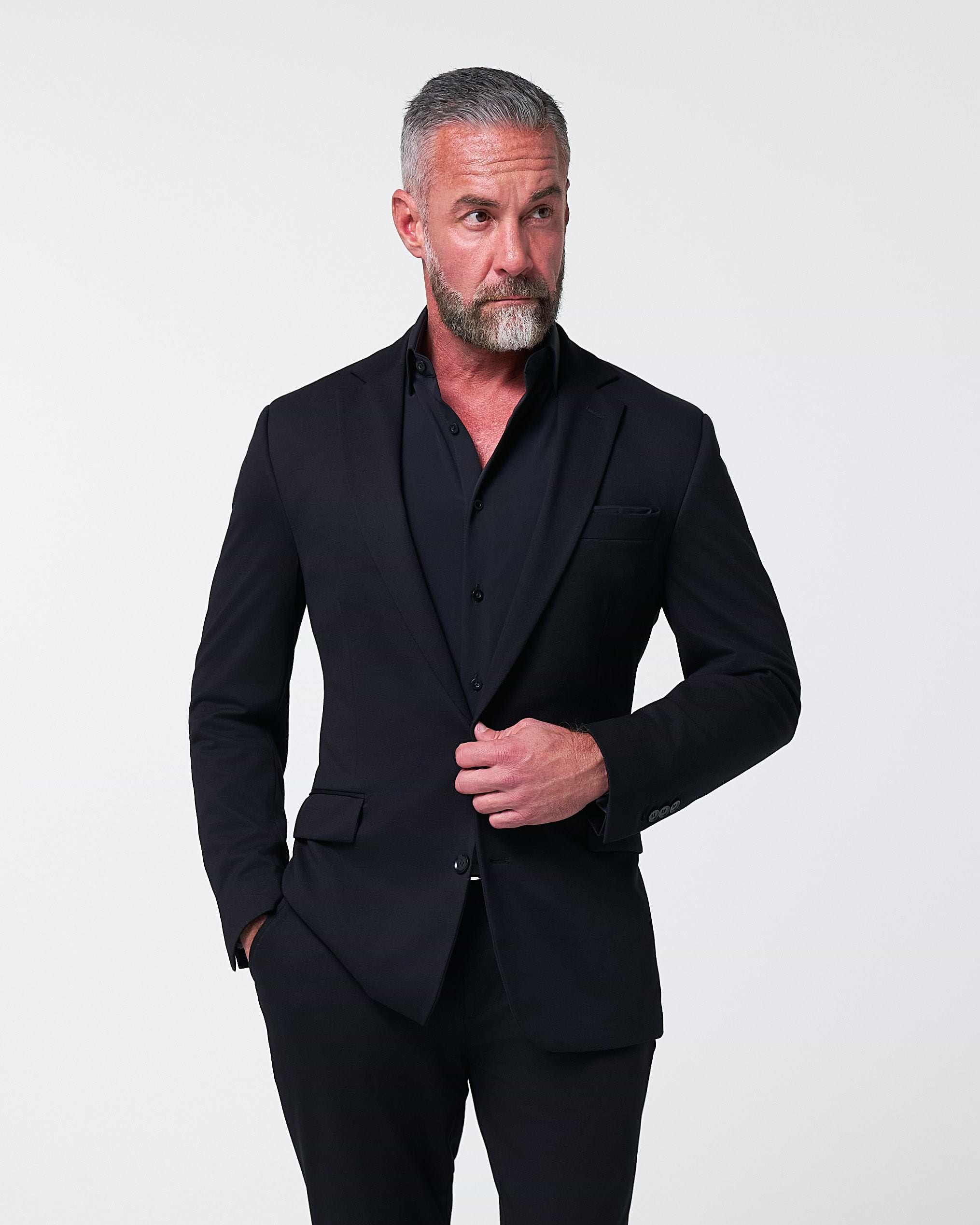 Athletic Fit Stretch Blazer - Black