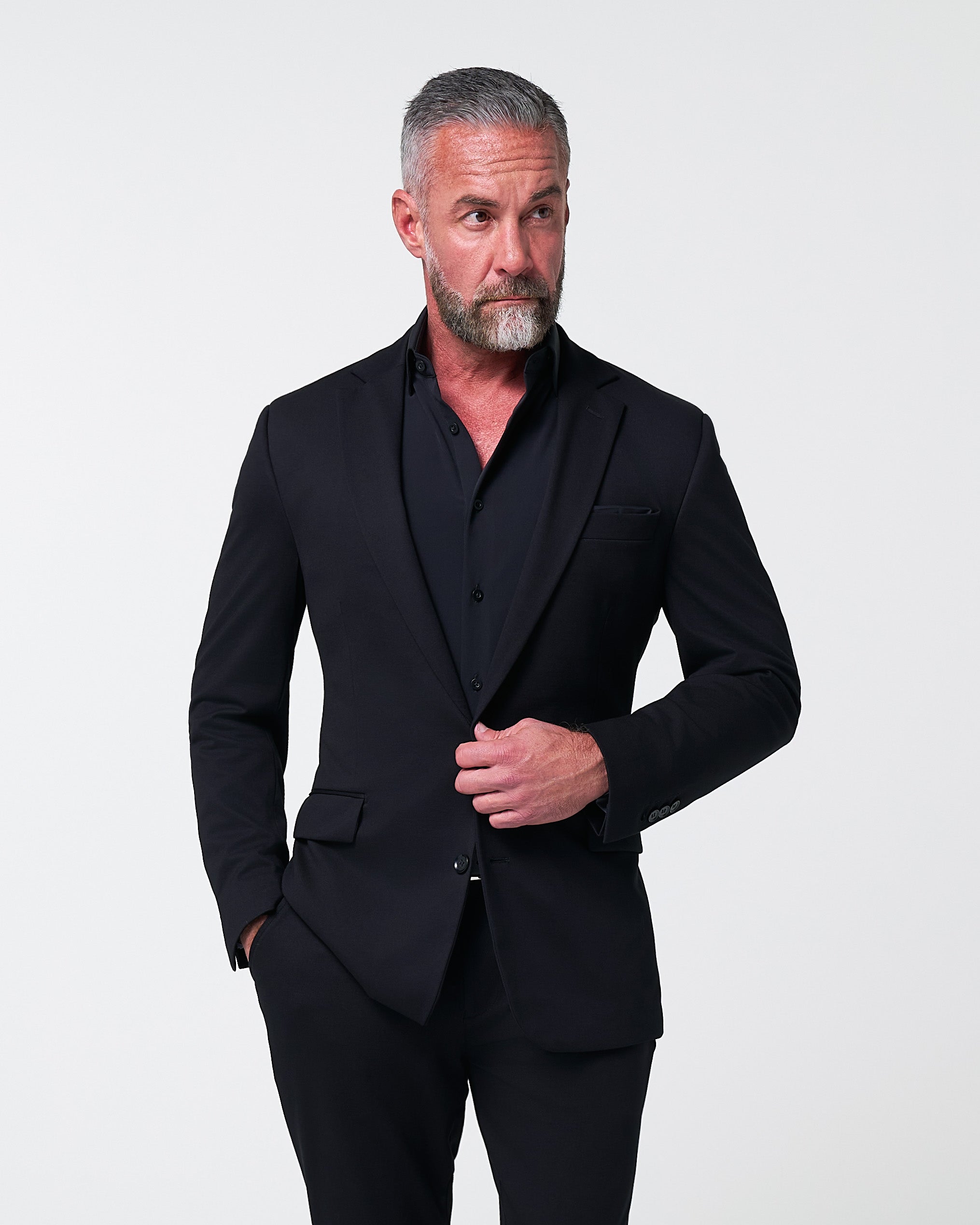 Athletic Fit Stretch Blazer - Black