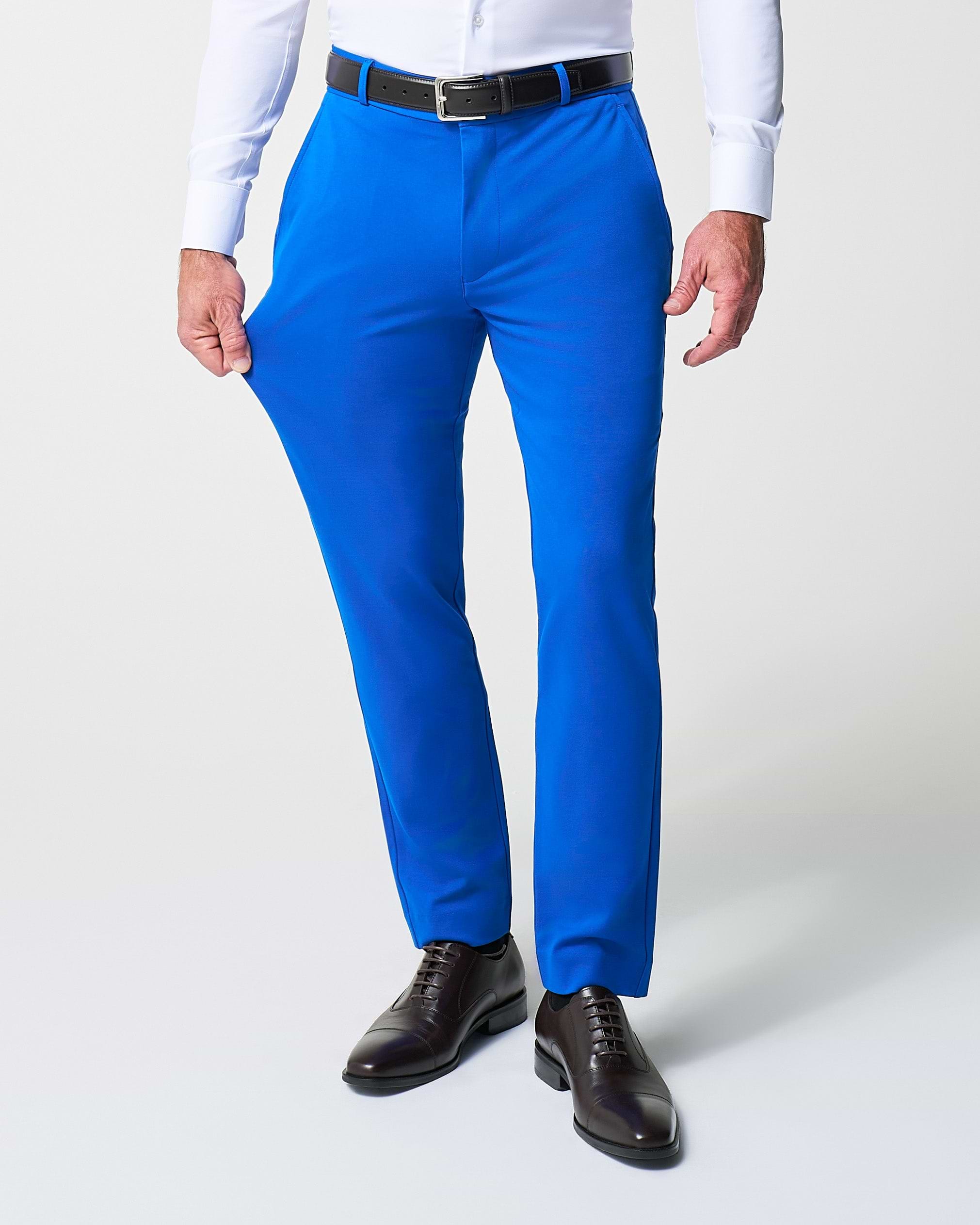 Athletic Fit Stretch Suit Pants - Solid Royal Blue