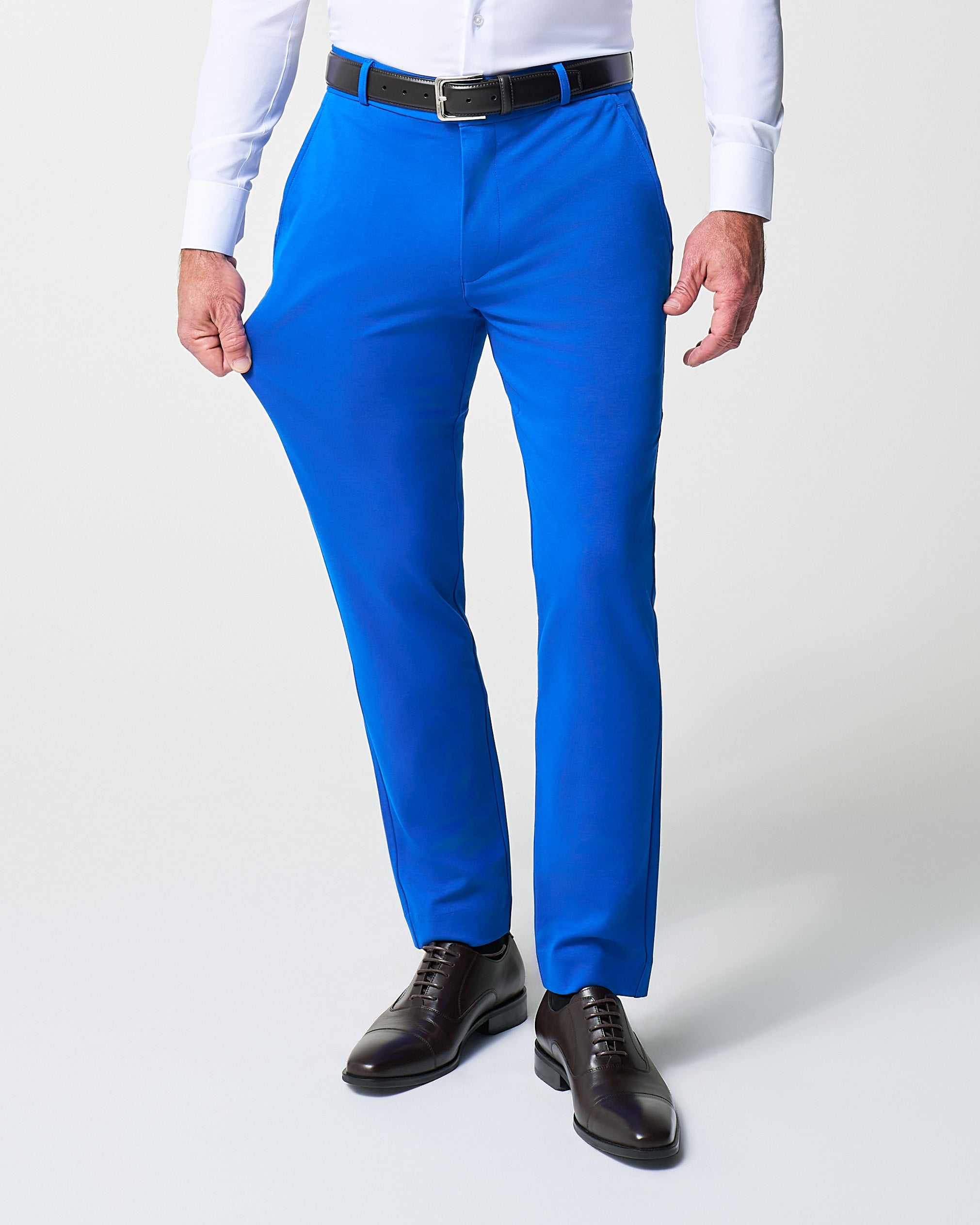 Athletic Fit Stretch Suit Pants - Solid Royal Blue