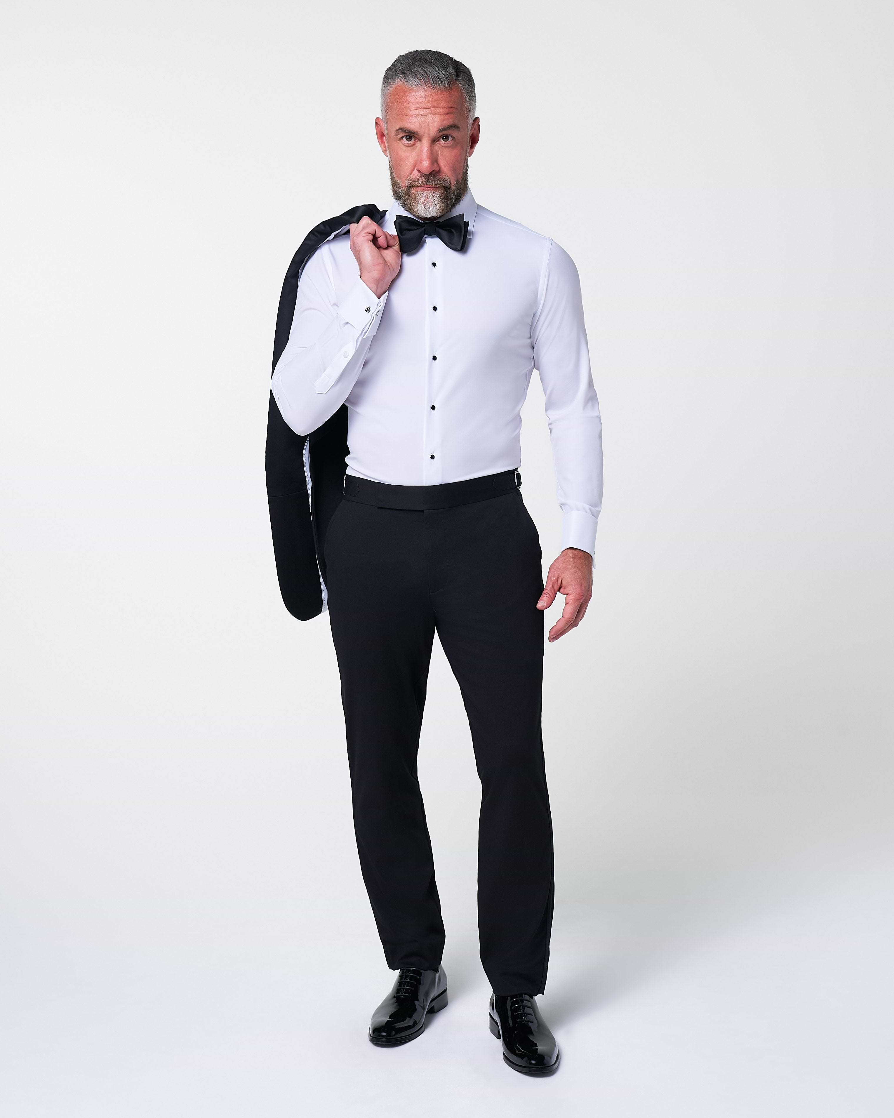 Athletic Fit Stretch Tuxedo - Black with Shawl Lapel