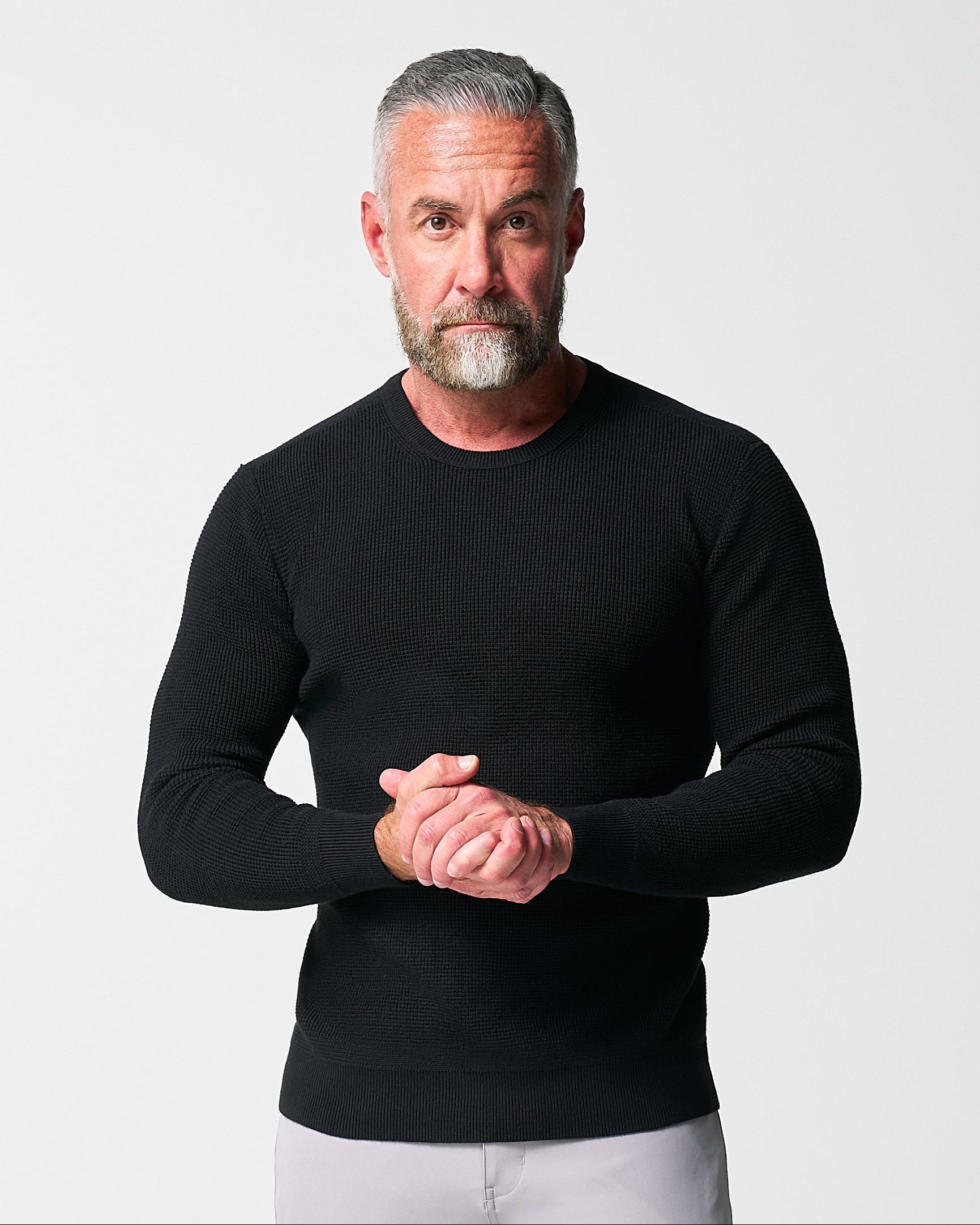 Heavy Knit Crewneck  - Black