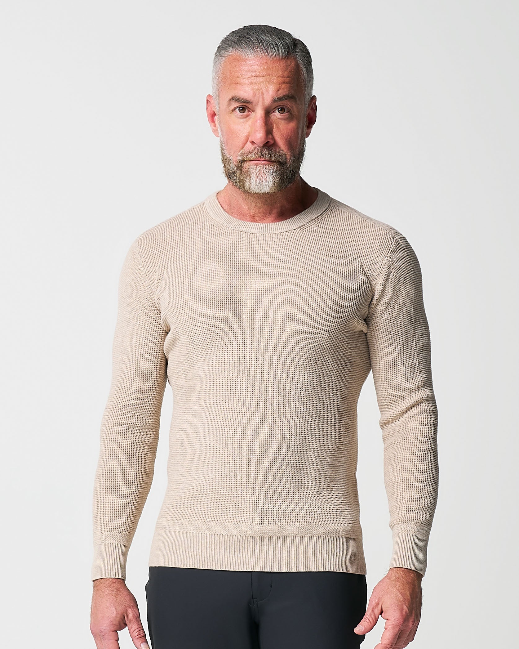 Heavy Knit Crewneck  - Tan