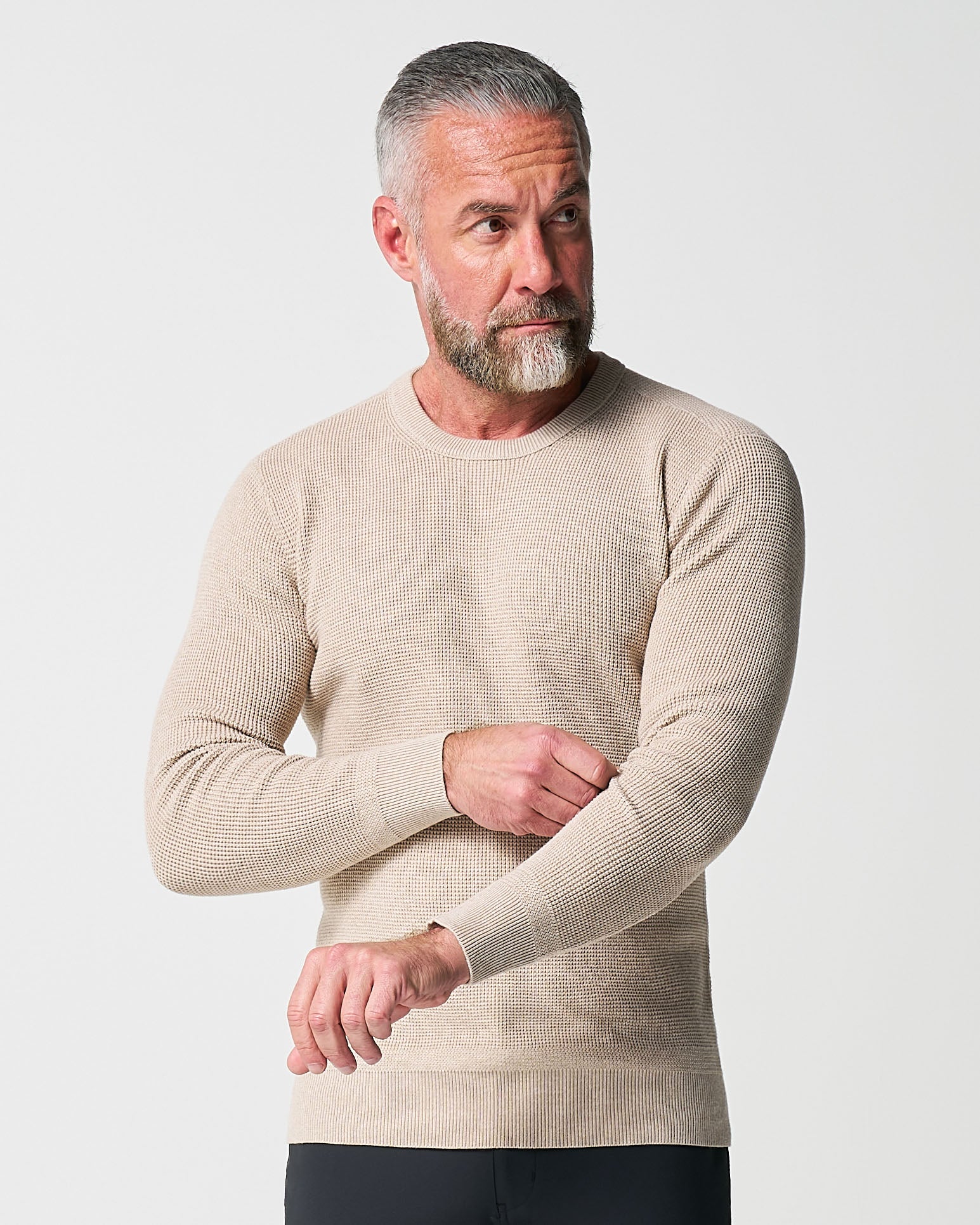 Heavy Knit Crewneck  - Tan