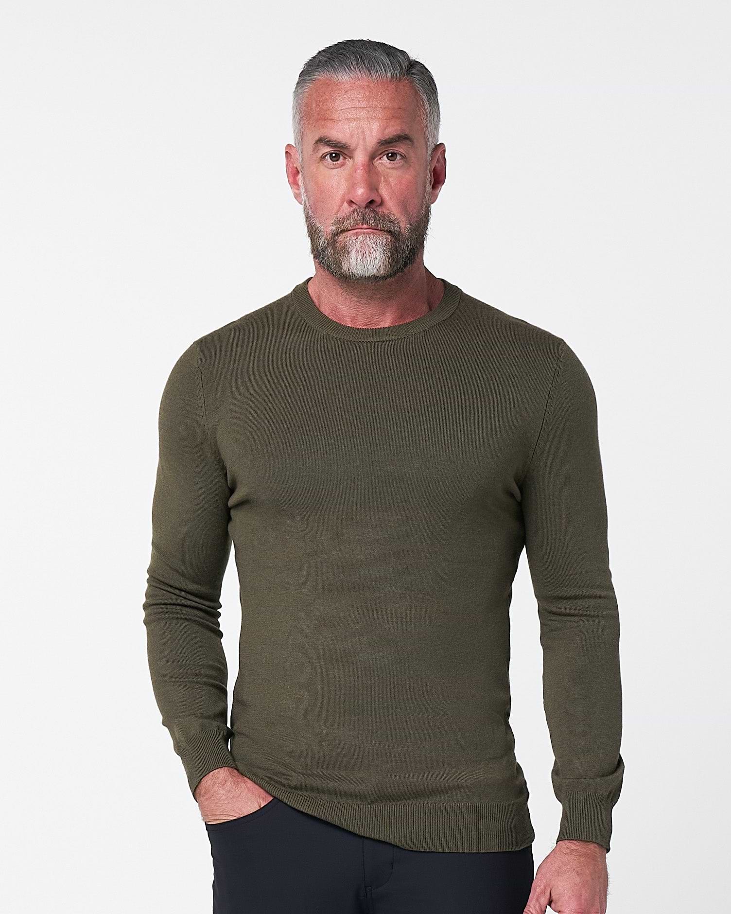 Mid-Weight Wool Crewneck - Olive