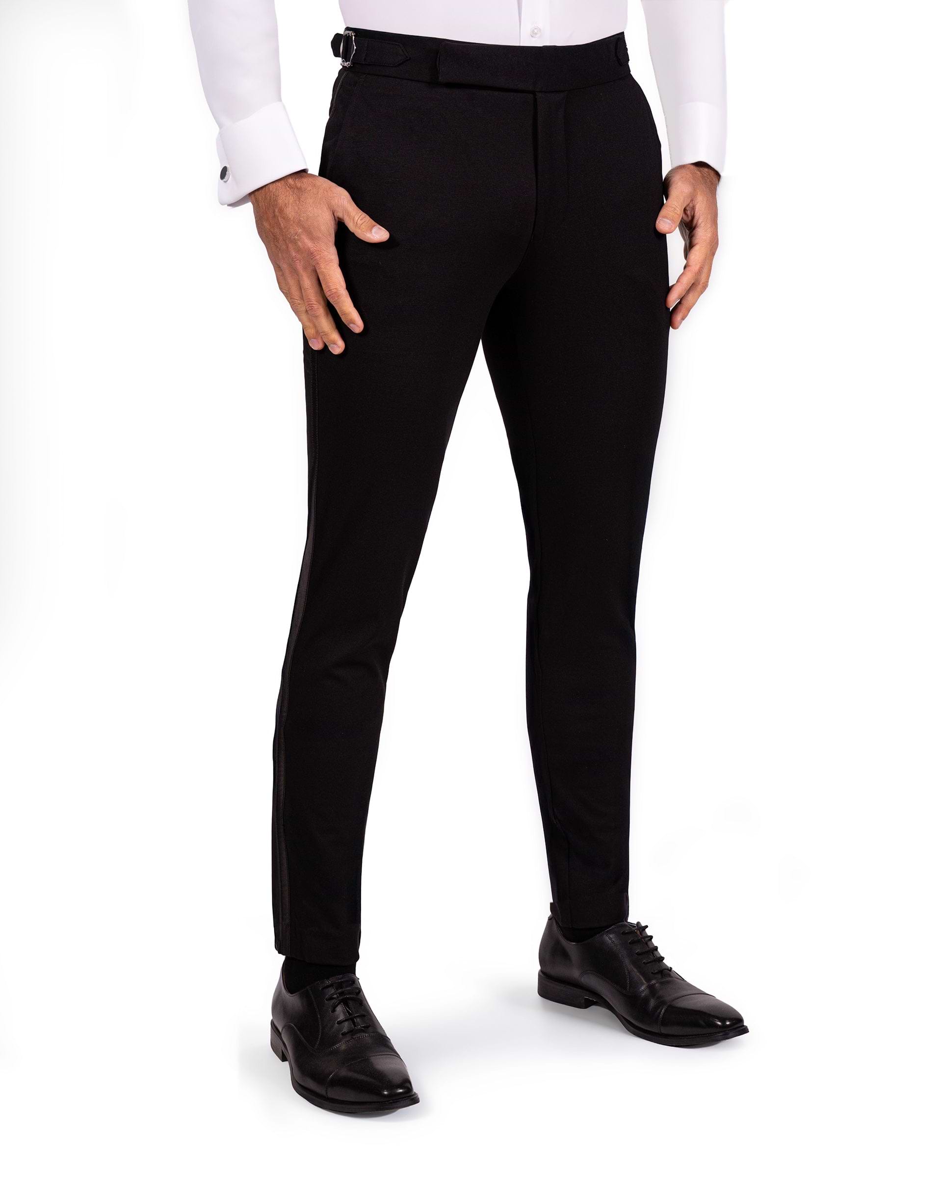 Athletic Fit Stretch Tuxedo - Black with Peak Lapel