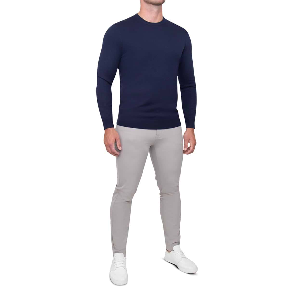 Mid-Weight Wool Crewneck - Navy