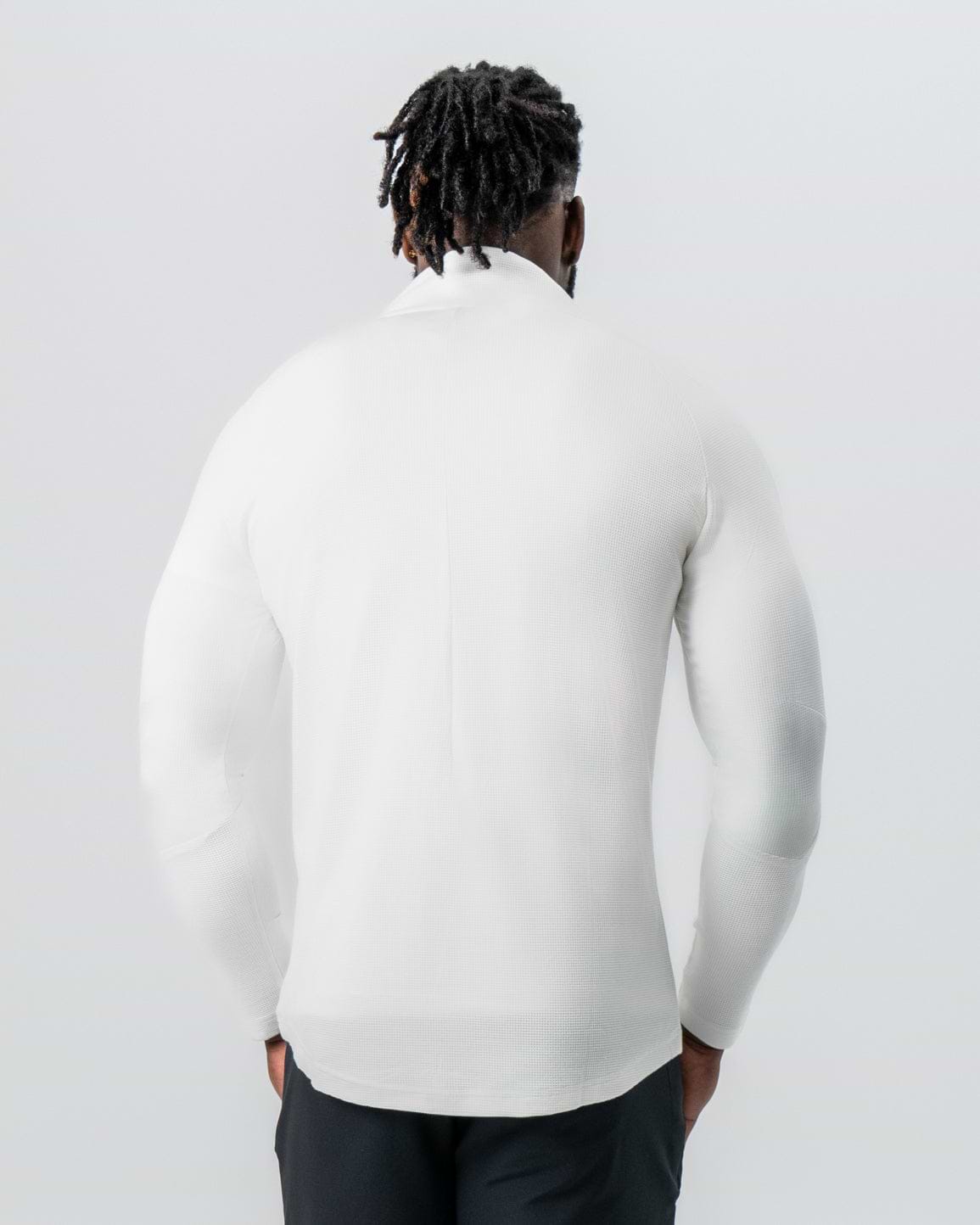 Waffle Knit Quarter Zip - Solid Cream