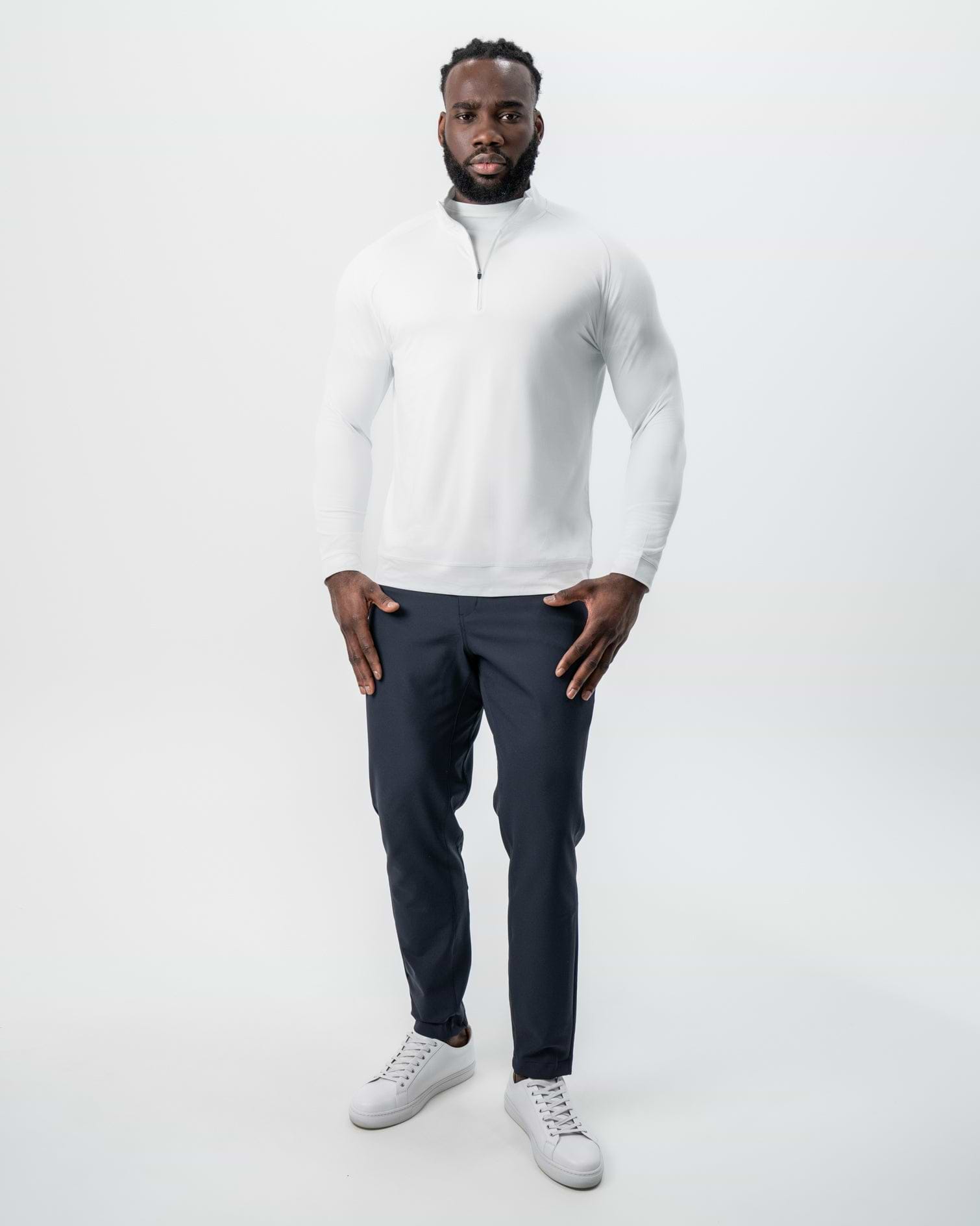 Tech Quarter Zip - White