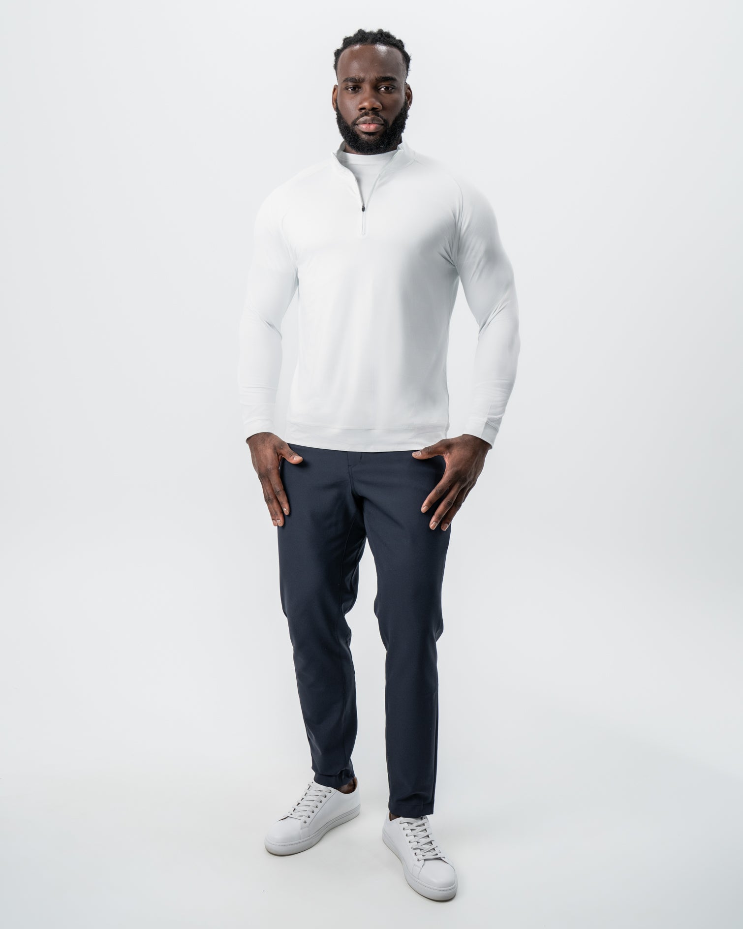 Tech Quarter Zip - White