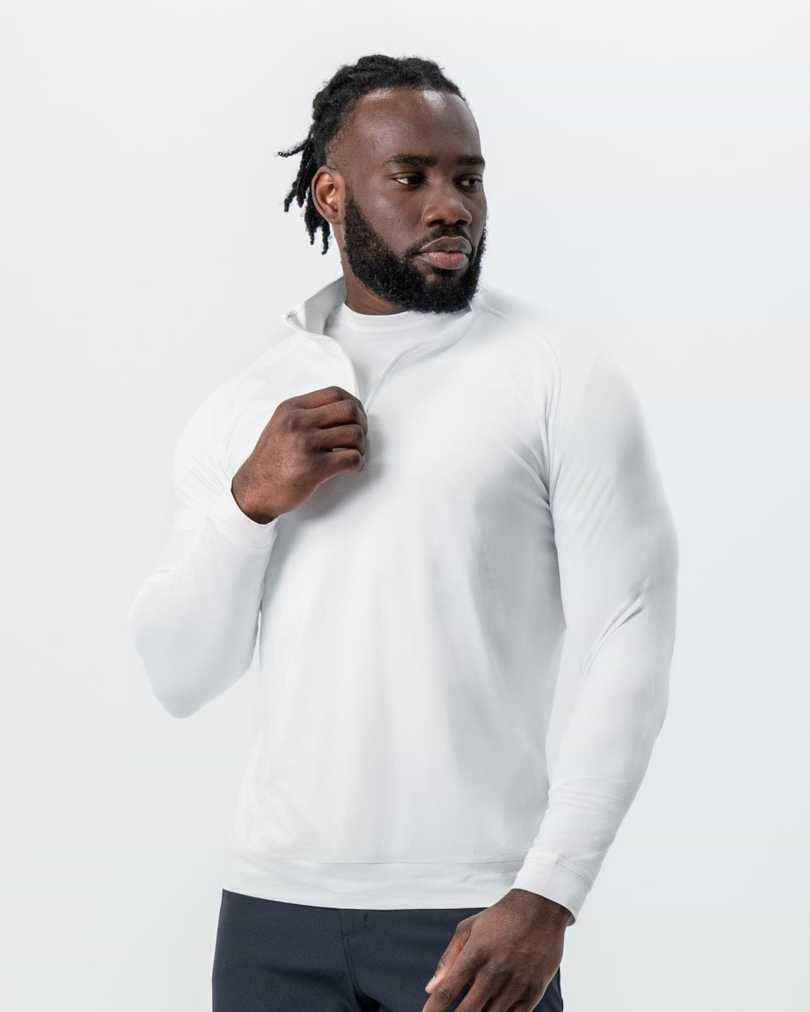 Tech Quarter Zip - White