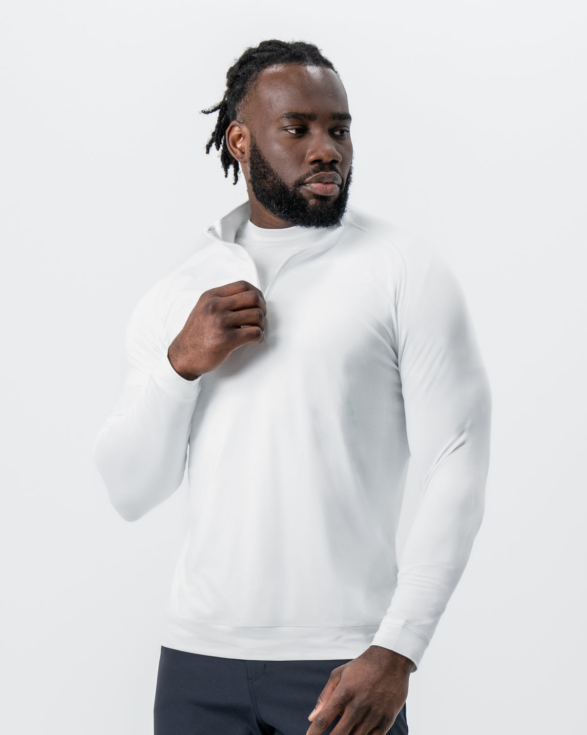 Tech Quarter Zip - White