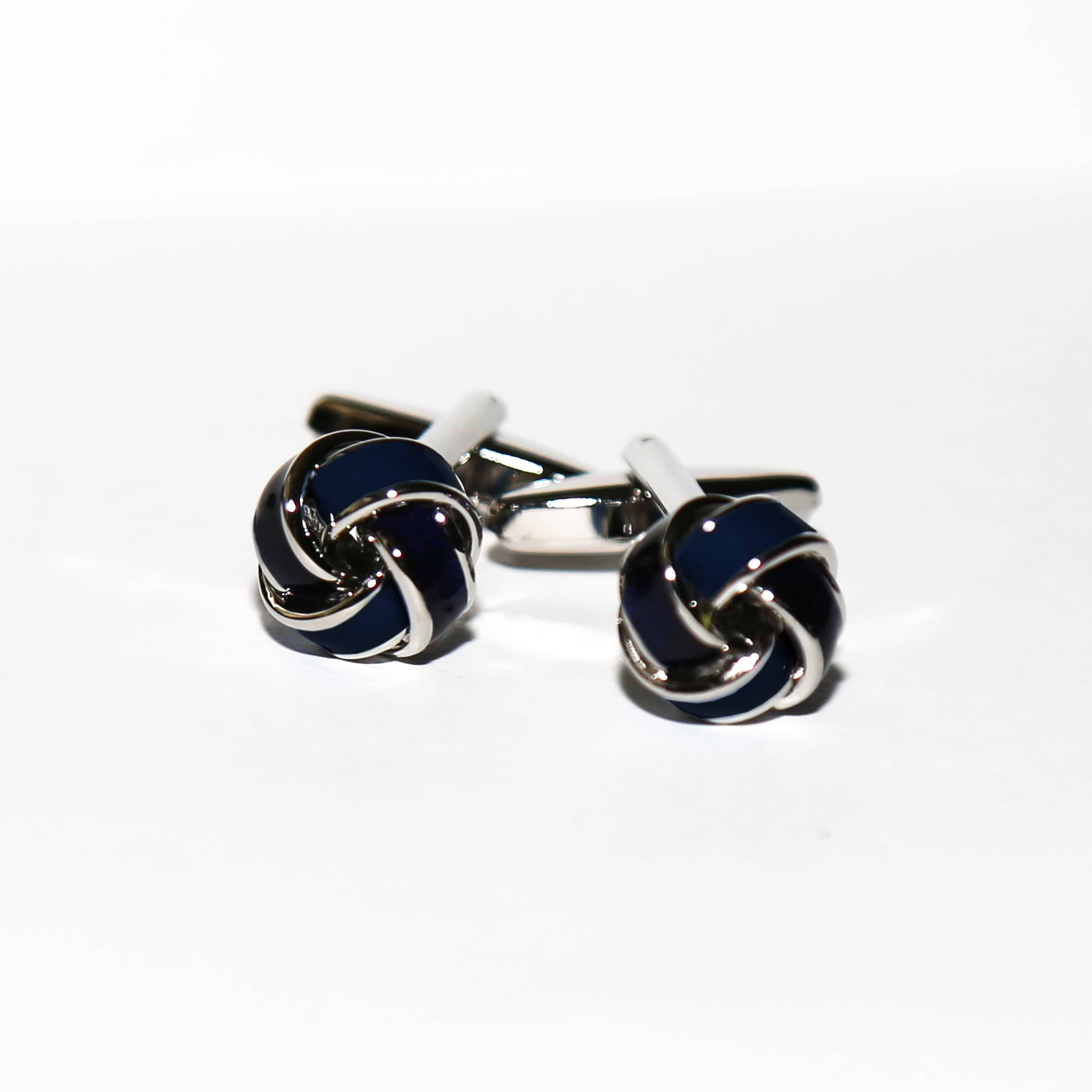 Navy Knot Cuff Links