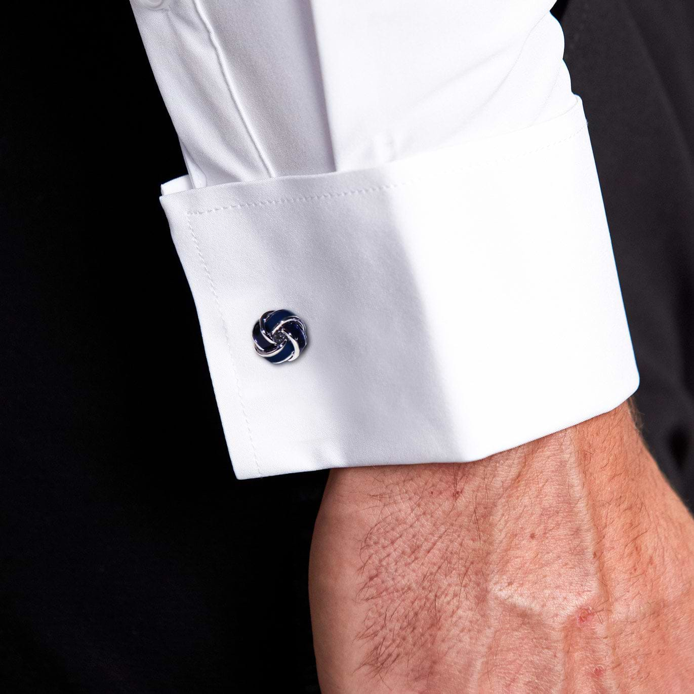 Navy Knot Cuff Links