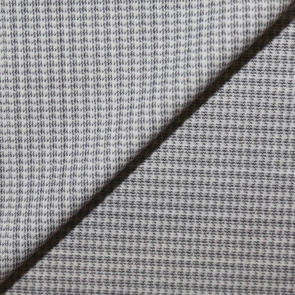 Athletic Fit Stretch Suit - Grey Houndstooth Microcheck