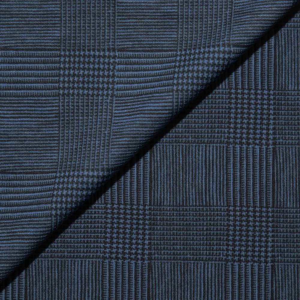 Brushed Tech Suit Pant - Electric Blue Plaid