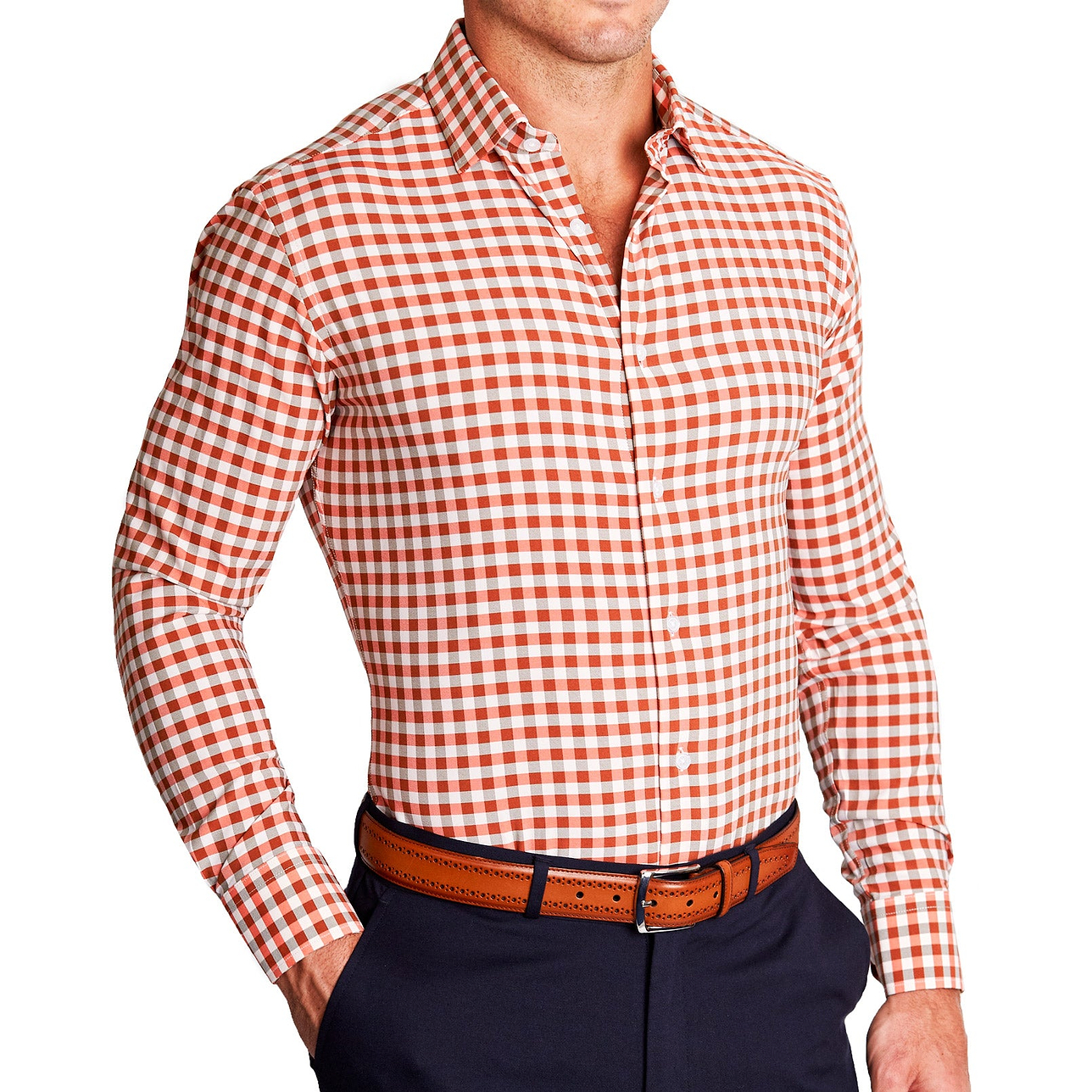 "The Harrison" Orange Big Check