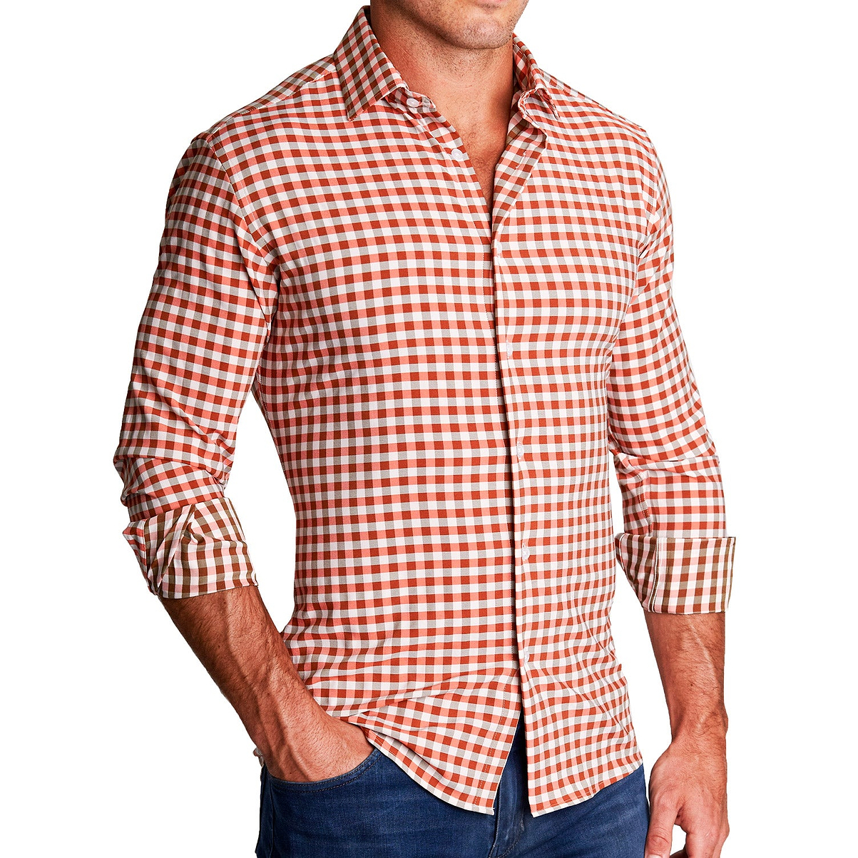 "The Harrison" Orange Big Check