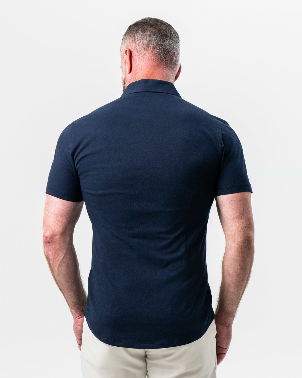 "The Hawkins" Navy Short Sleeve Button Down