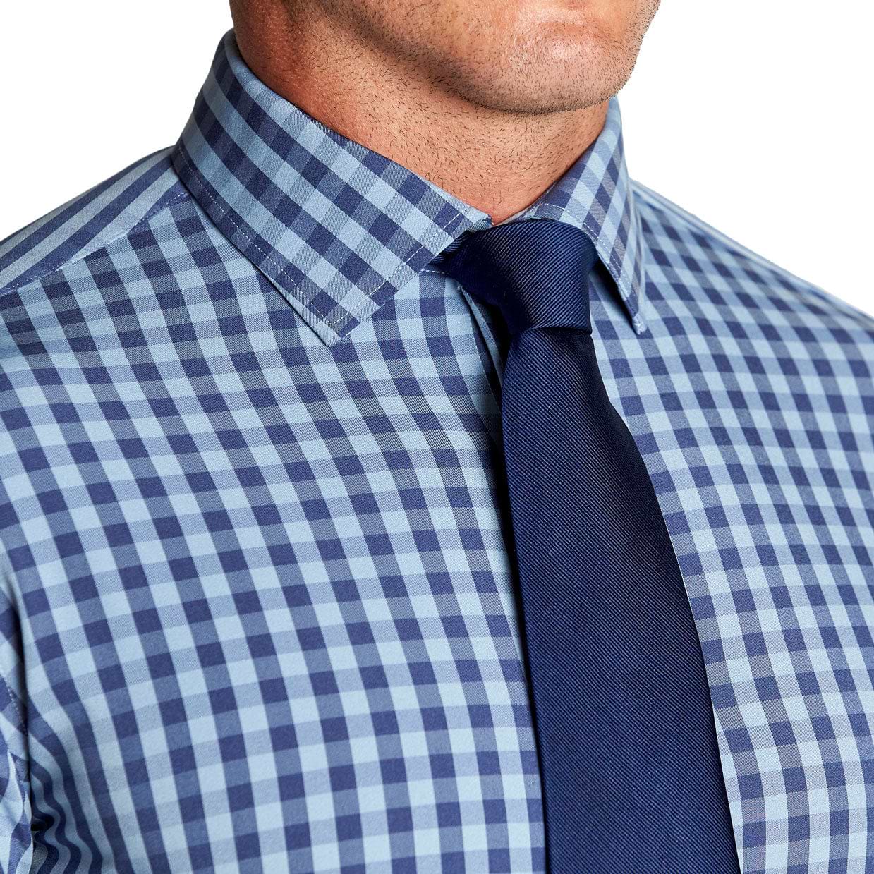 "The Henry" Steel Blue and Light Blue Big Gingham