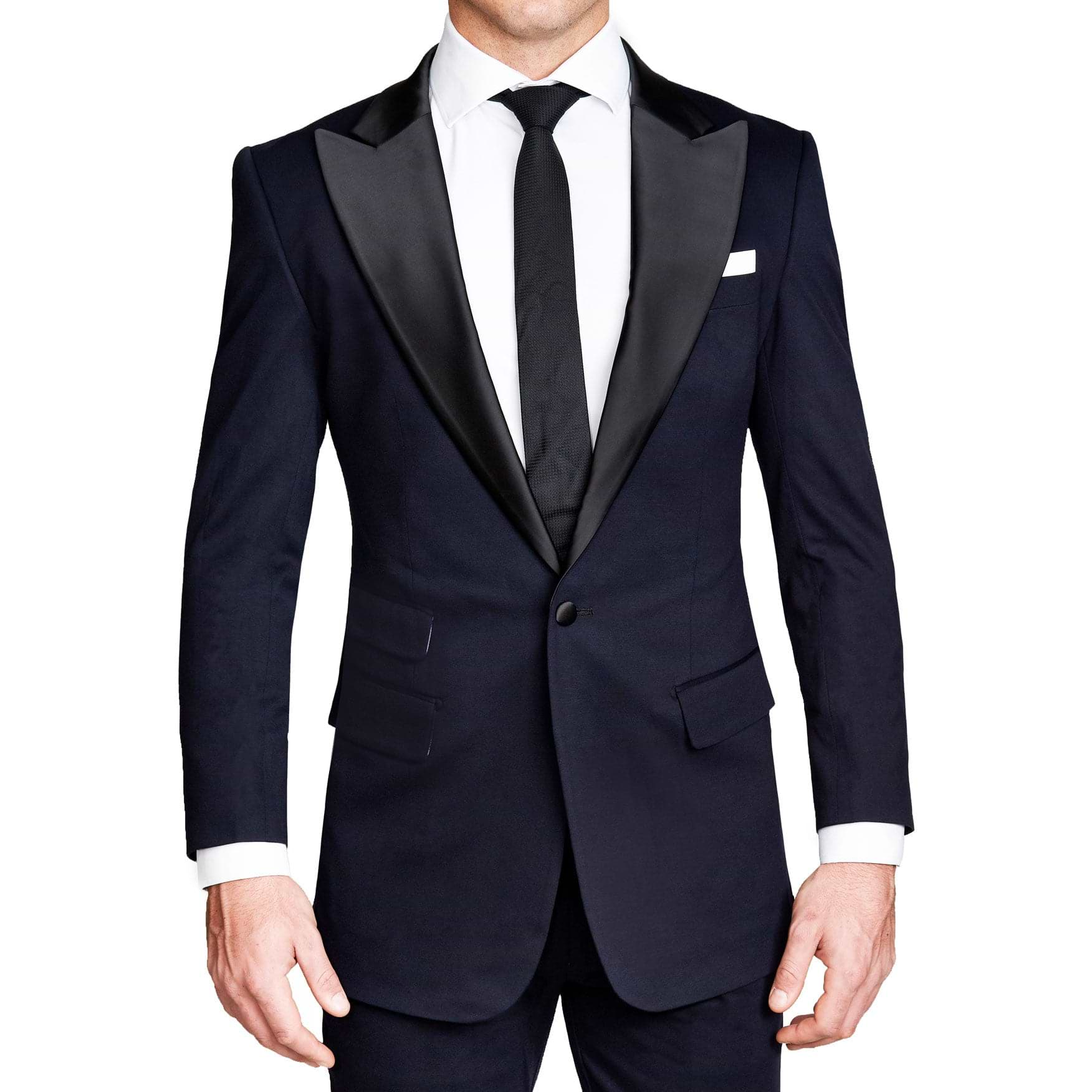 Athletic Fit Stretch Tuxedo Jacket - Navy with Peak Lapel