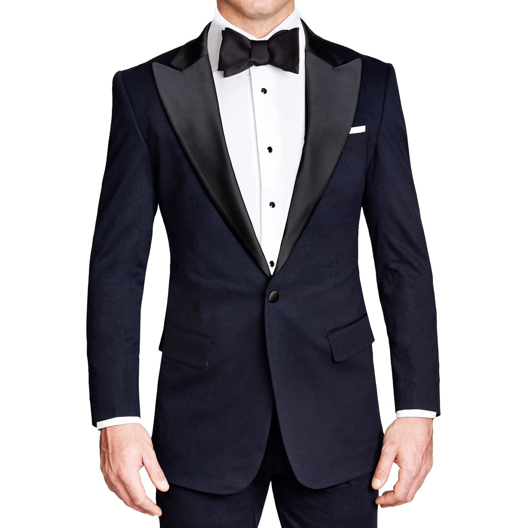 Athletic Fit Stretch Tuxedo - Navy with Peak Lapel