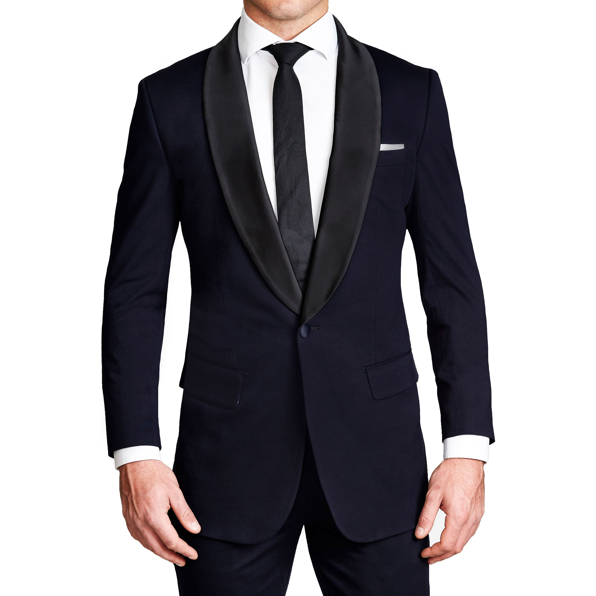 Athletic Fit Stretch Tuxedo Jacket - Navy with Shawl Lapel
