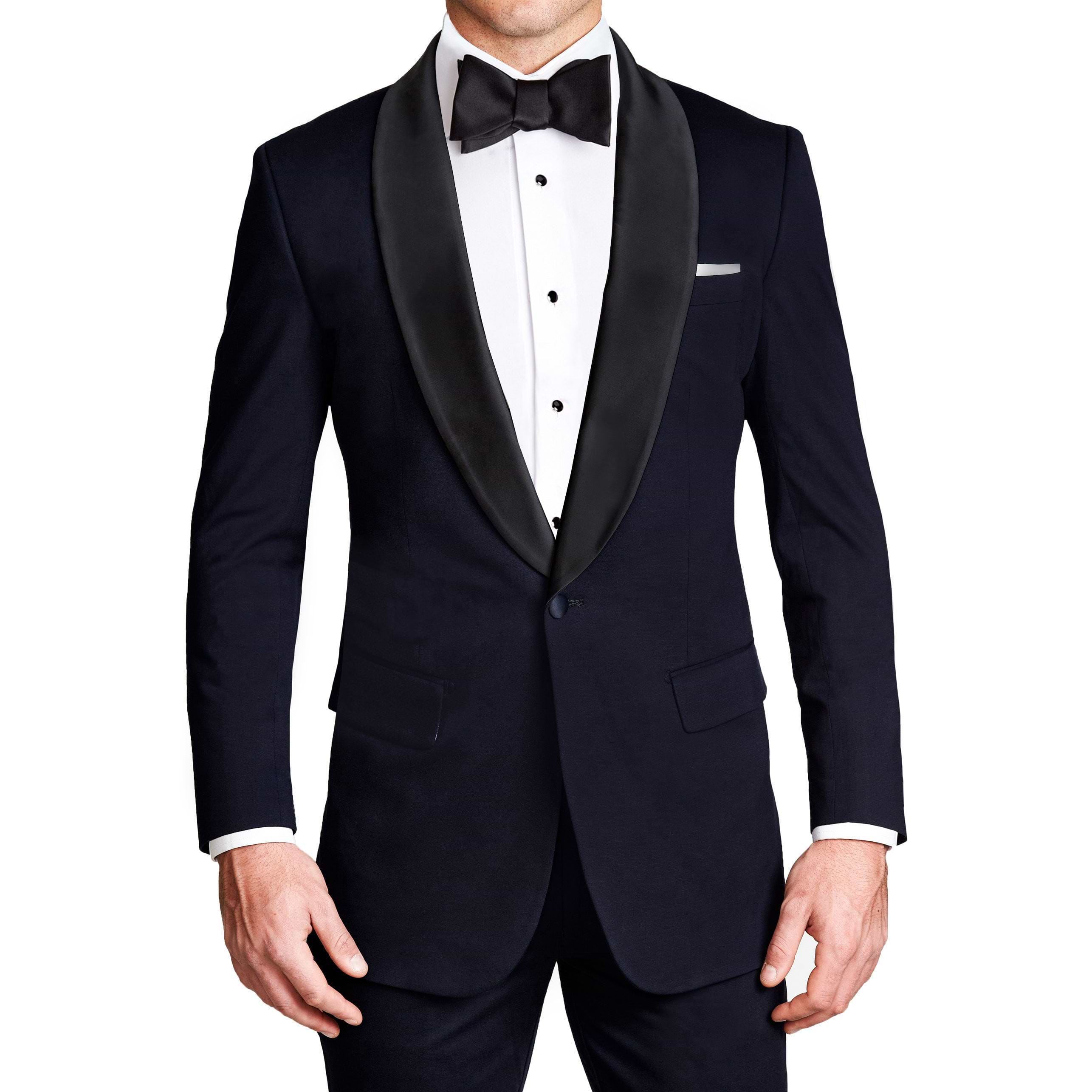 Athletic Fit Stretch Tuxedo - Navy with Shawl Lapel