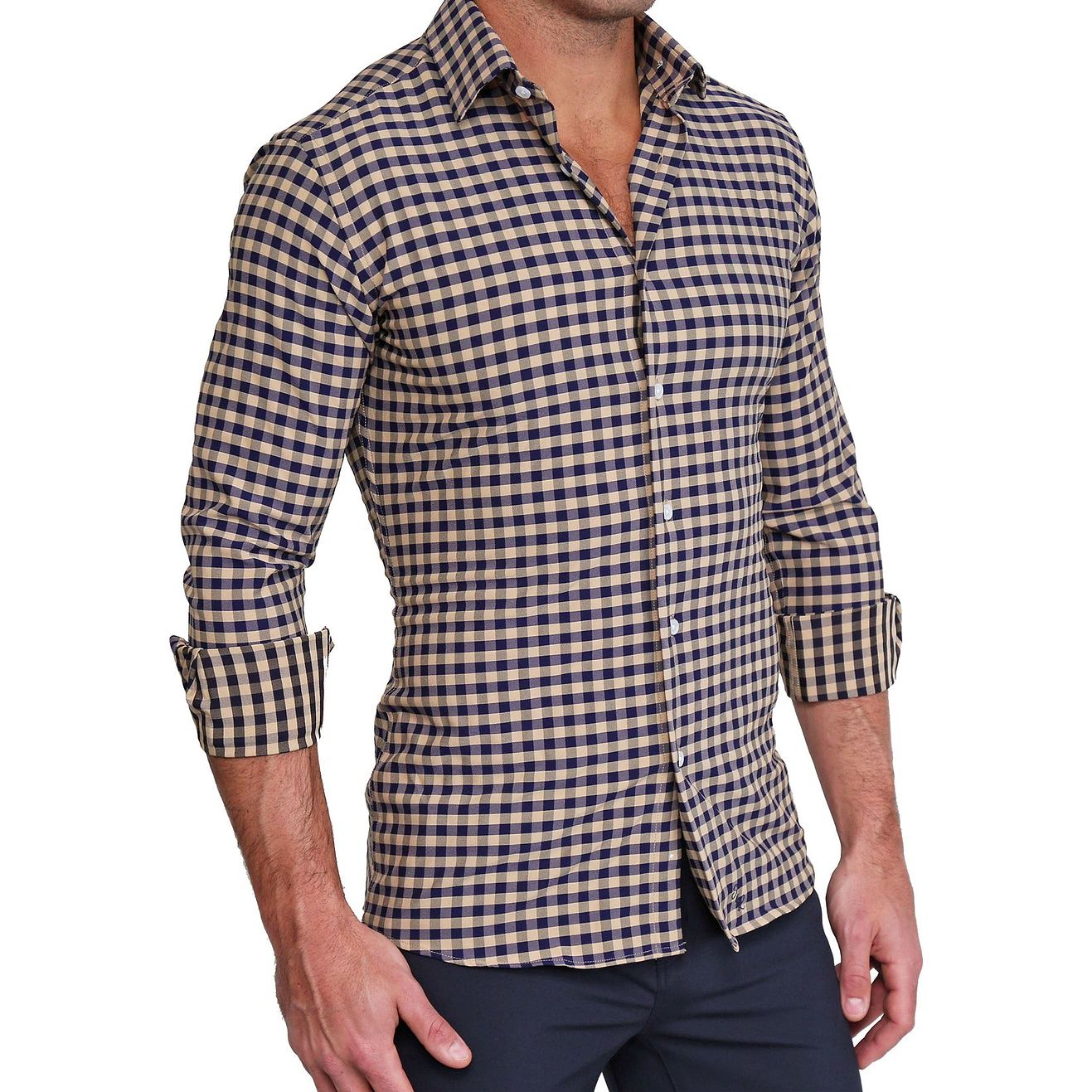 "The Riggins" Brown, Navy and Grey Triple Check