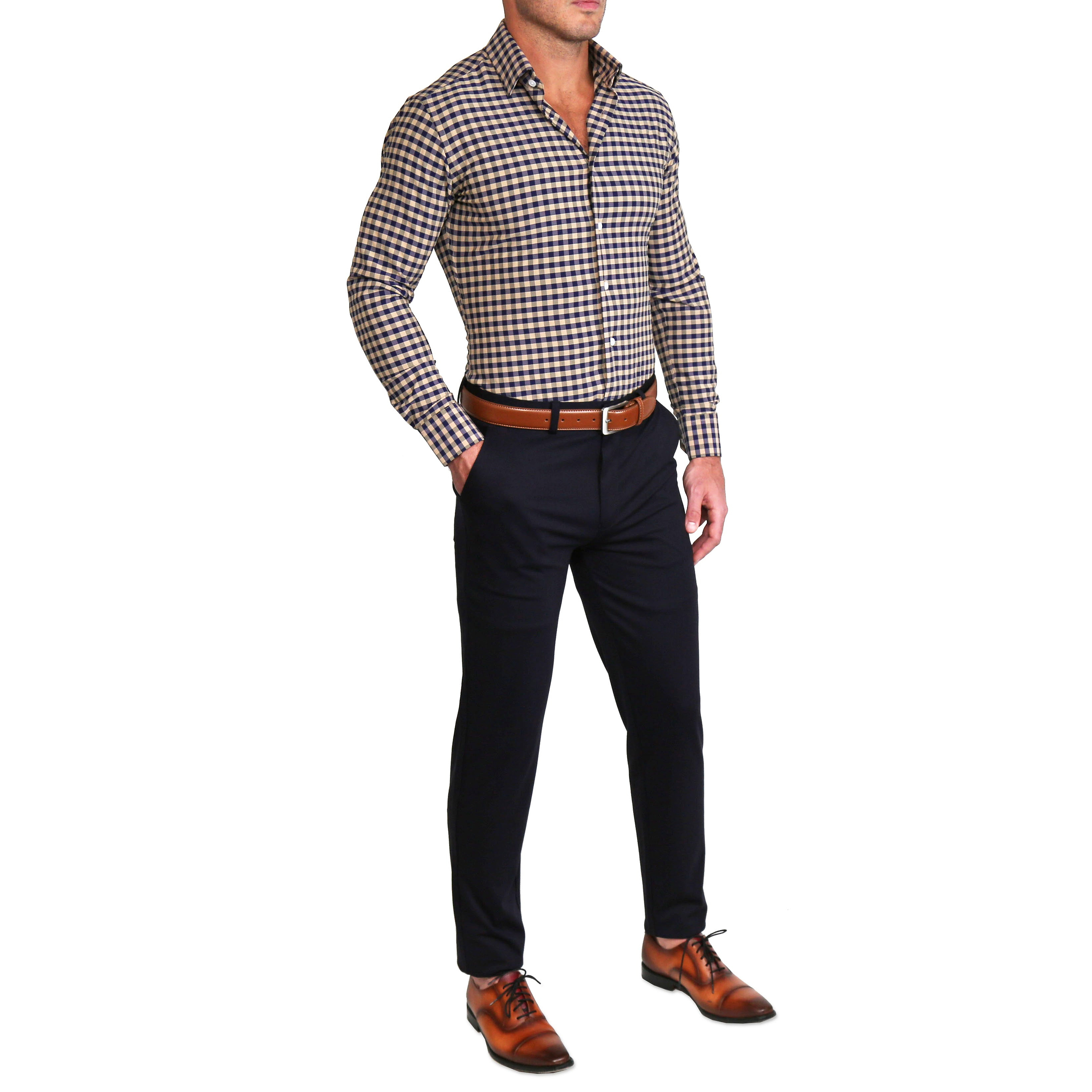 "The Riggins" Brown, Navy and Grey Triple Check