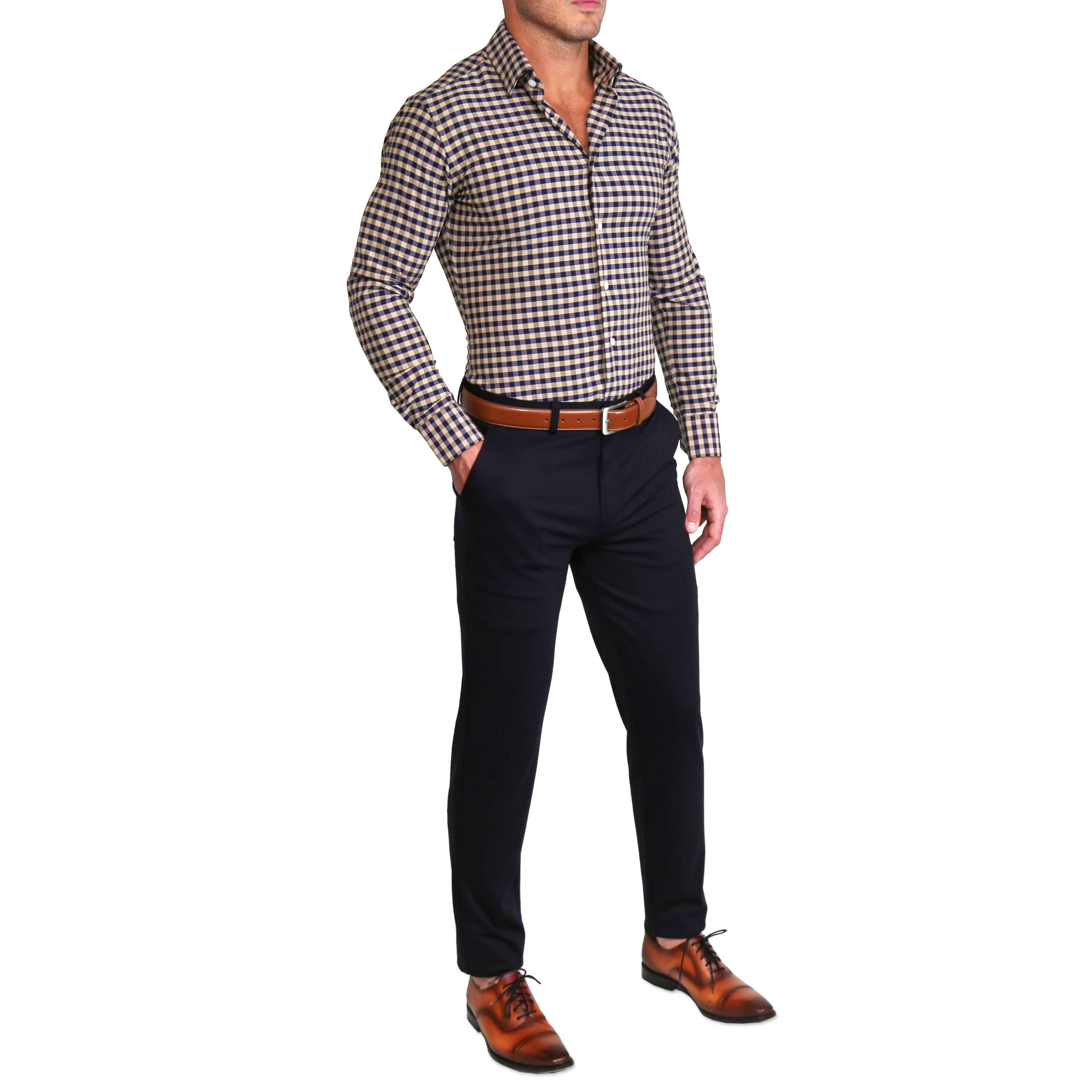 "The Riggins" Brown, Navy and Grey Triple Check