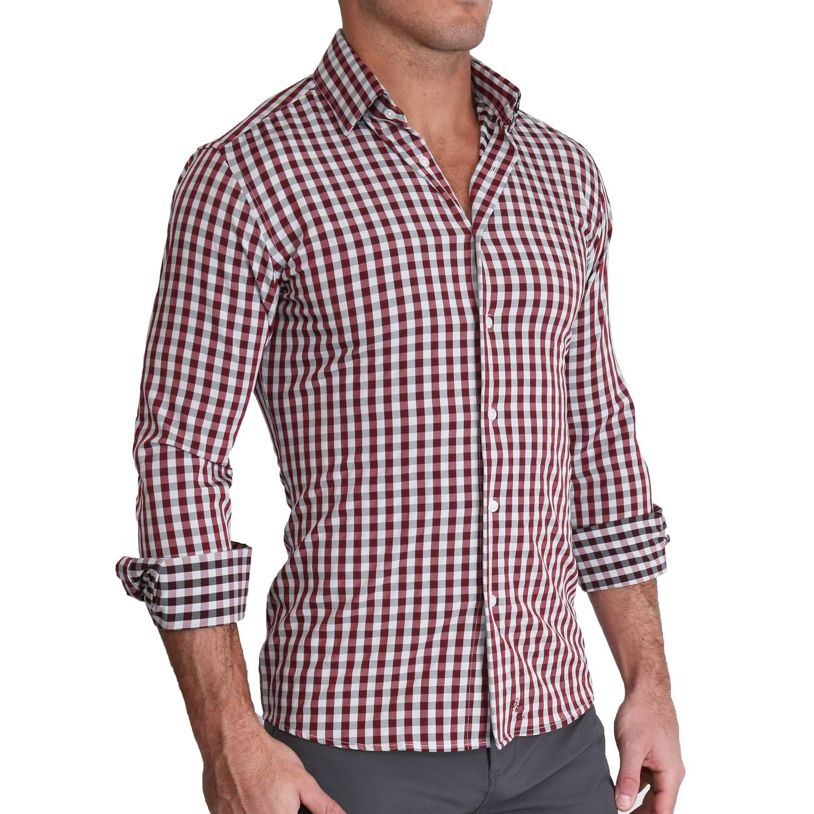 "The Dawson" Big Maroon and Grey Check