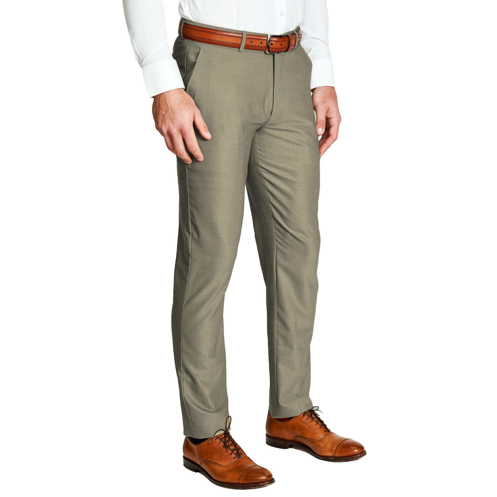Athletic Fit Stretch Suit - Heathered Olive
