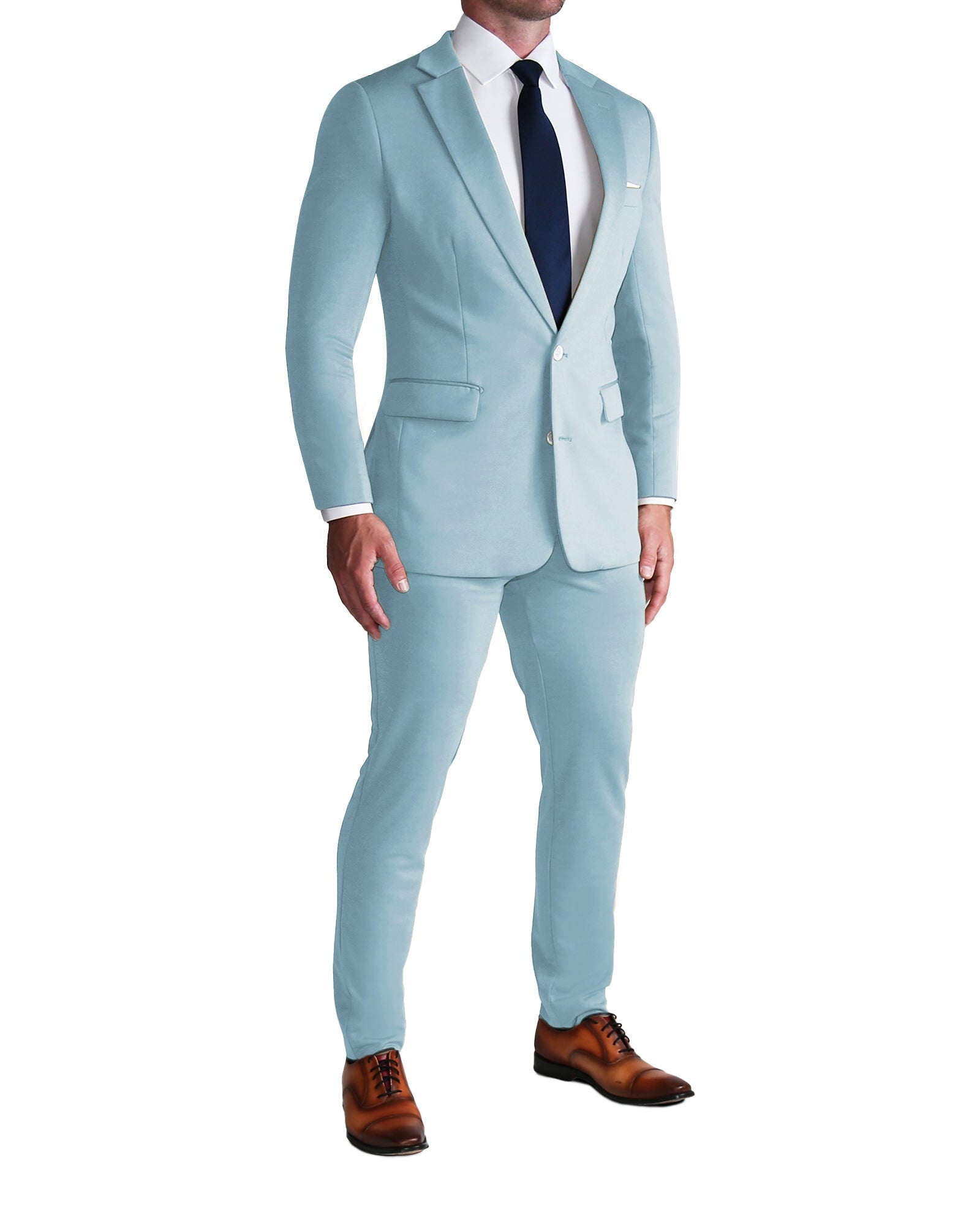 Athletic Fit Stretch Blazer - Solid Cool Blue