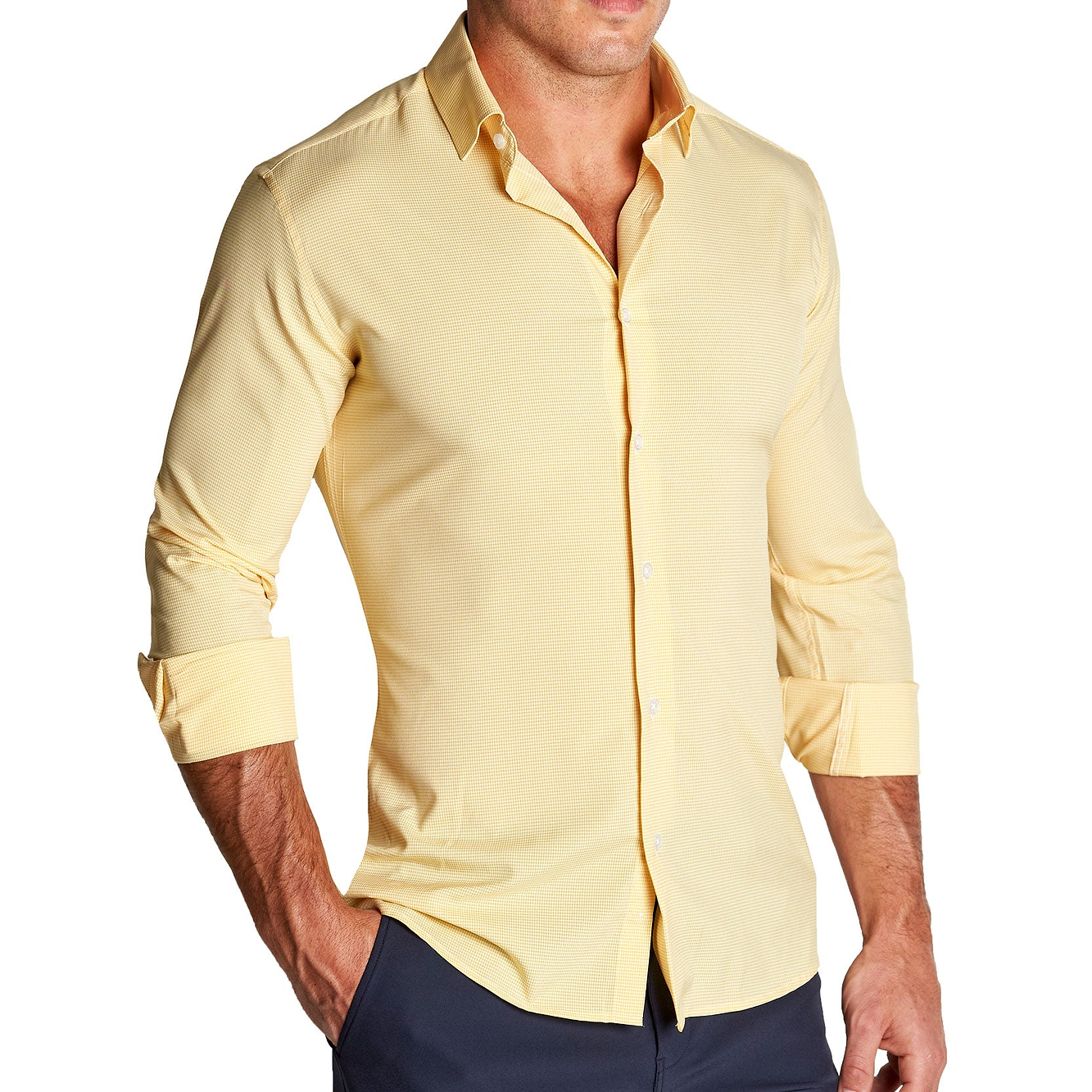 "The Stanley" Yellow Microcheck