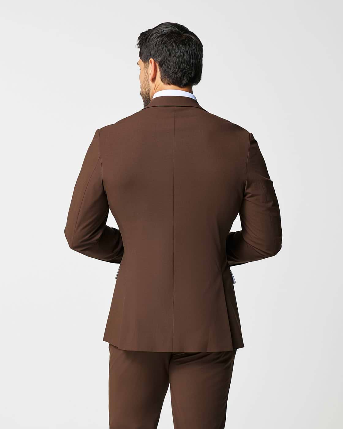 Athletic Fit Stretch Blazer - Lightweight Heathered Chocolate