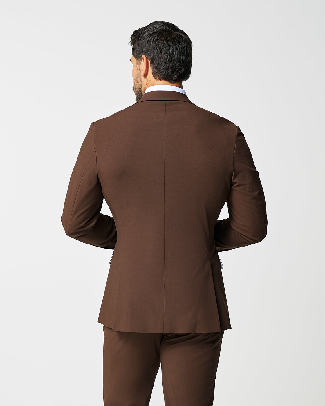 Athletic Fit Stretch Blazer - Lightweight Heathered Chocolate