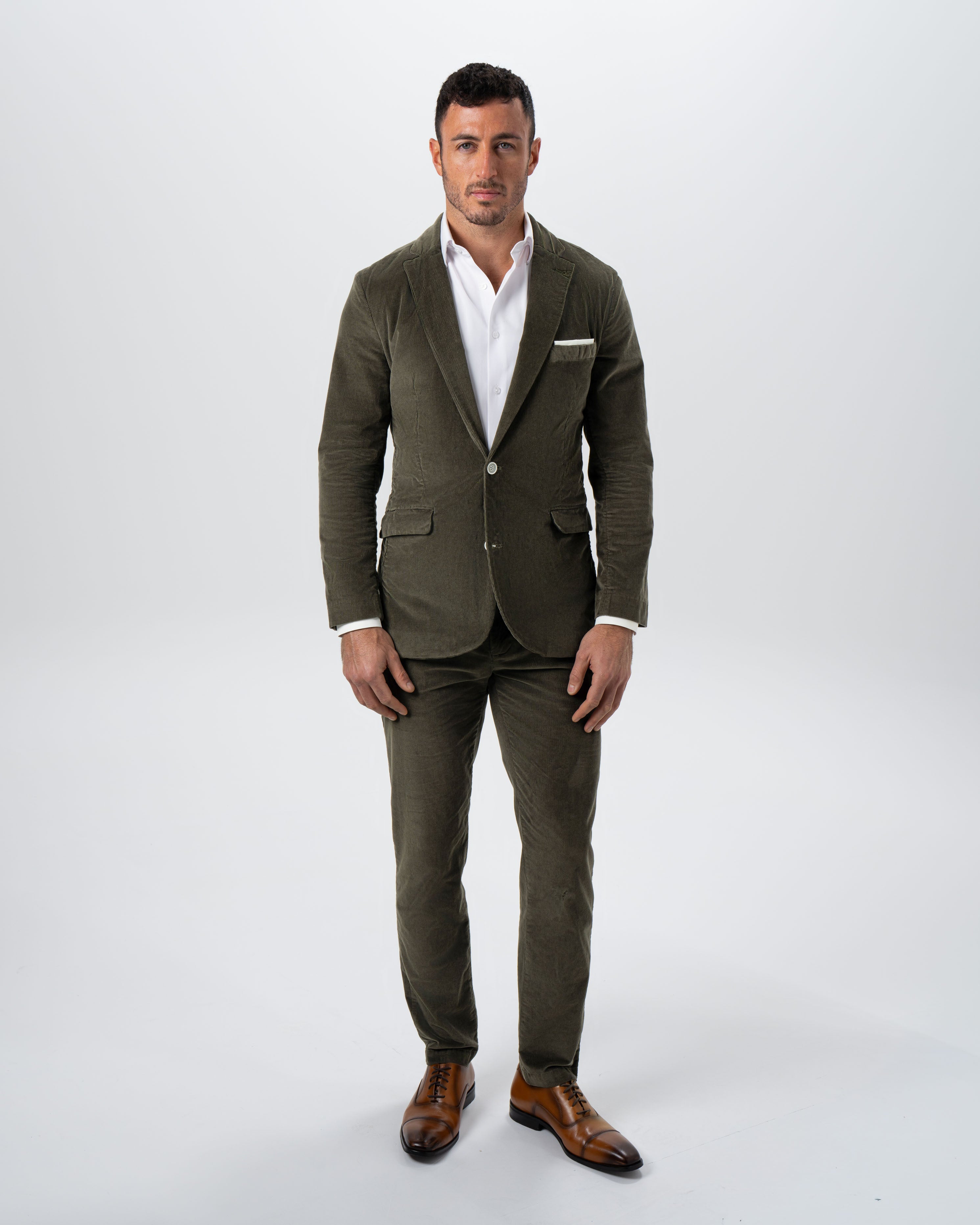 Unstructured Corduroy Blazer - Dark Olive