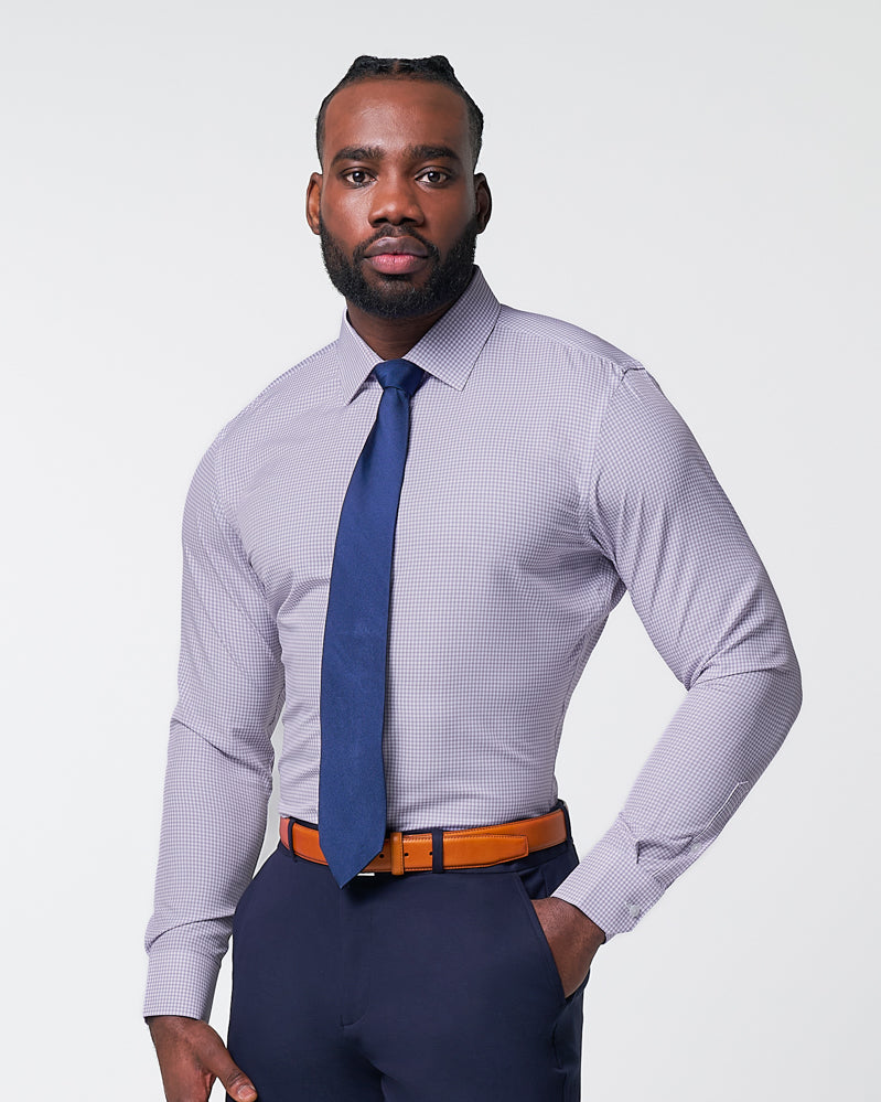 "The Arlo" Lavender Double Check - Classic Fit